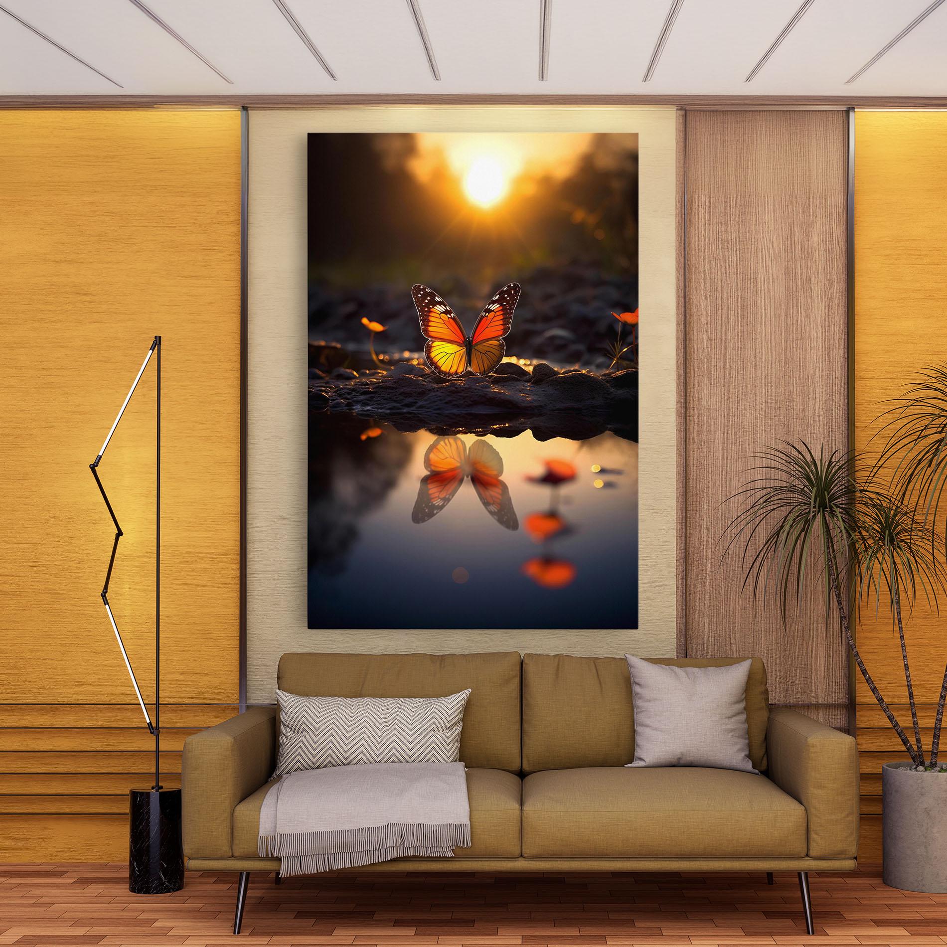 Leinwandbild Sun Water Butterfly mockup 9