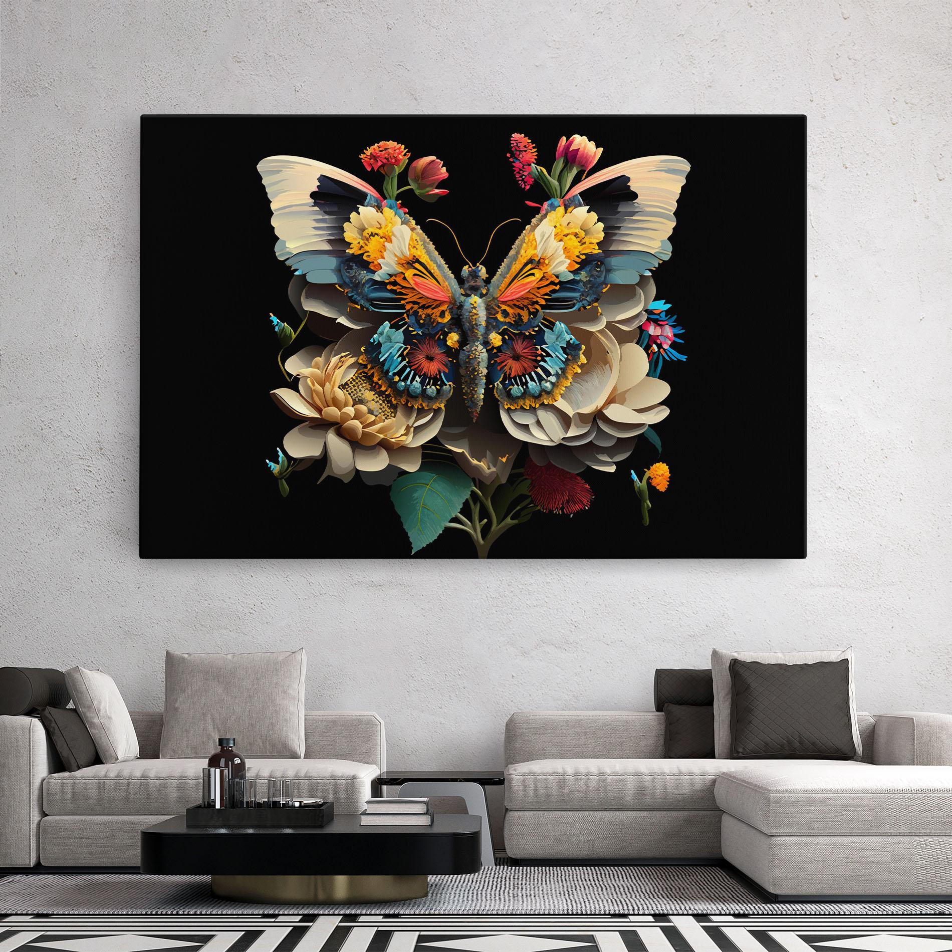 Leinwandbild Colorful Butterfly mockup 2