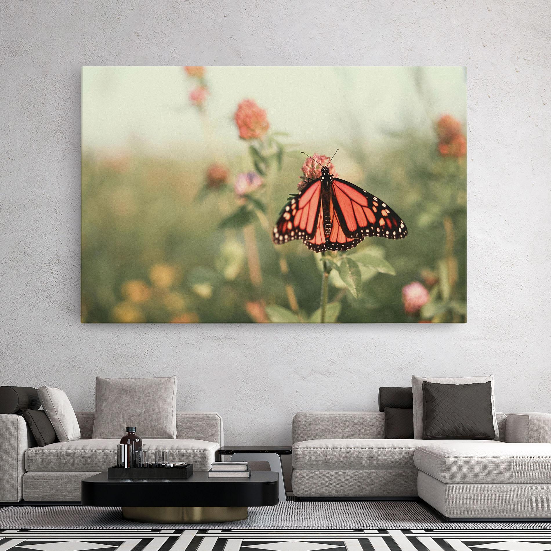 Leinwandbild Light Red Butterfly mockup 2