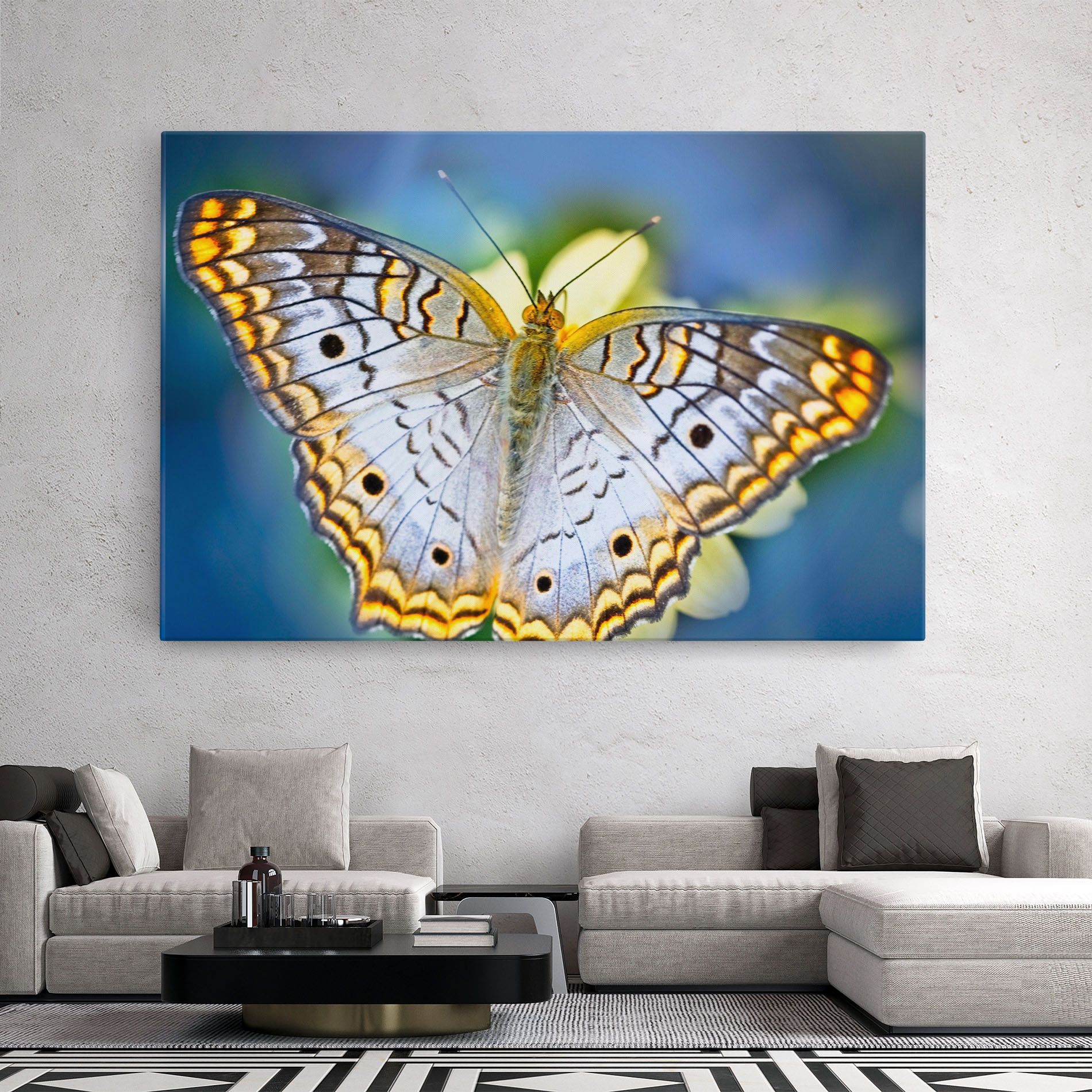 Yellow Grey Butterfly mockup 2
