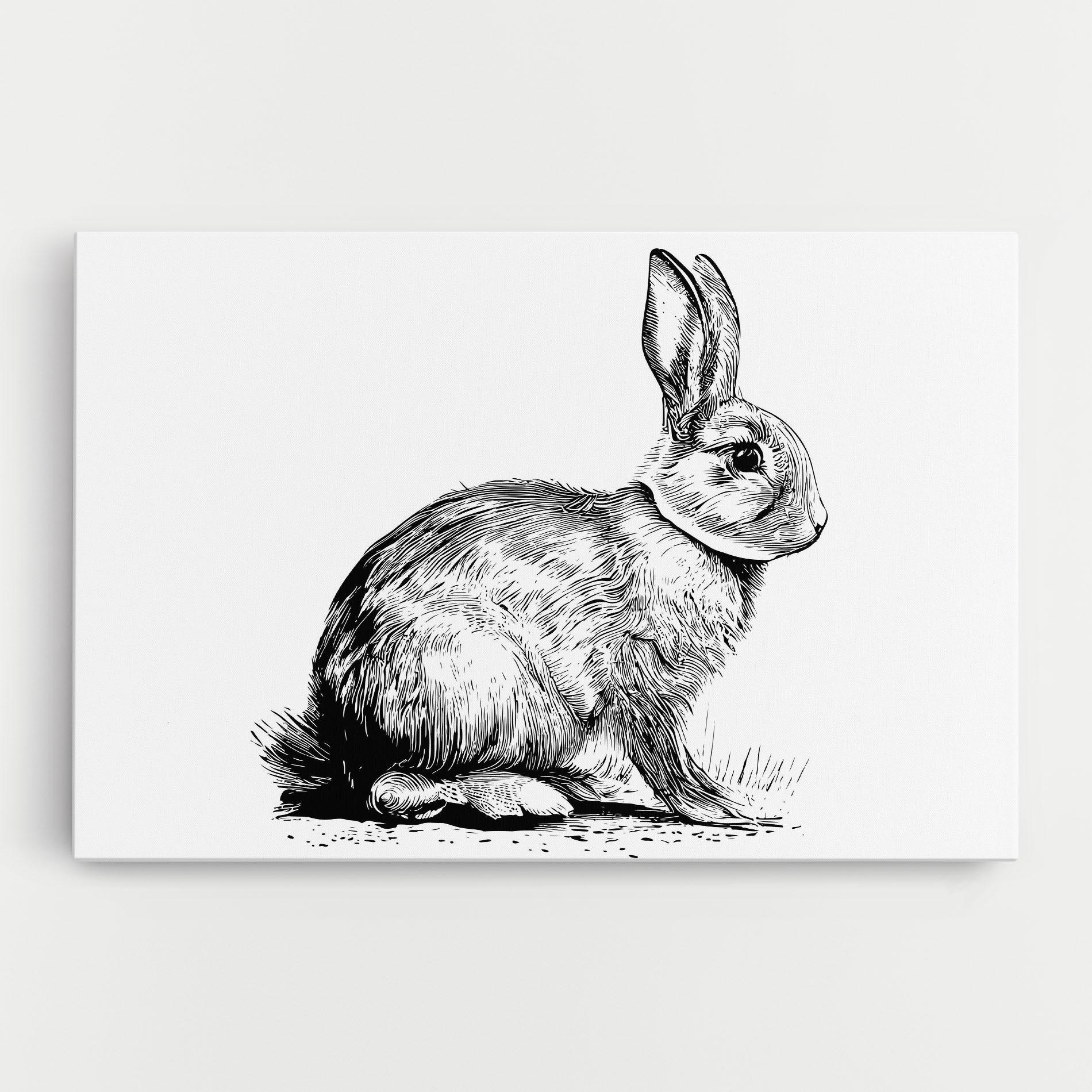 Leinwandbild Bunny Black Lines mockup 0