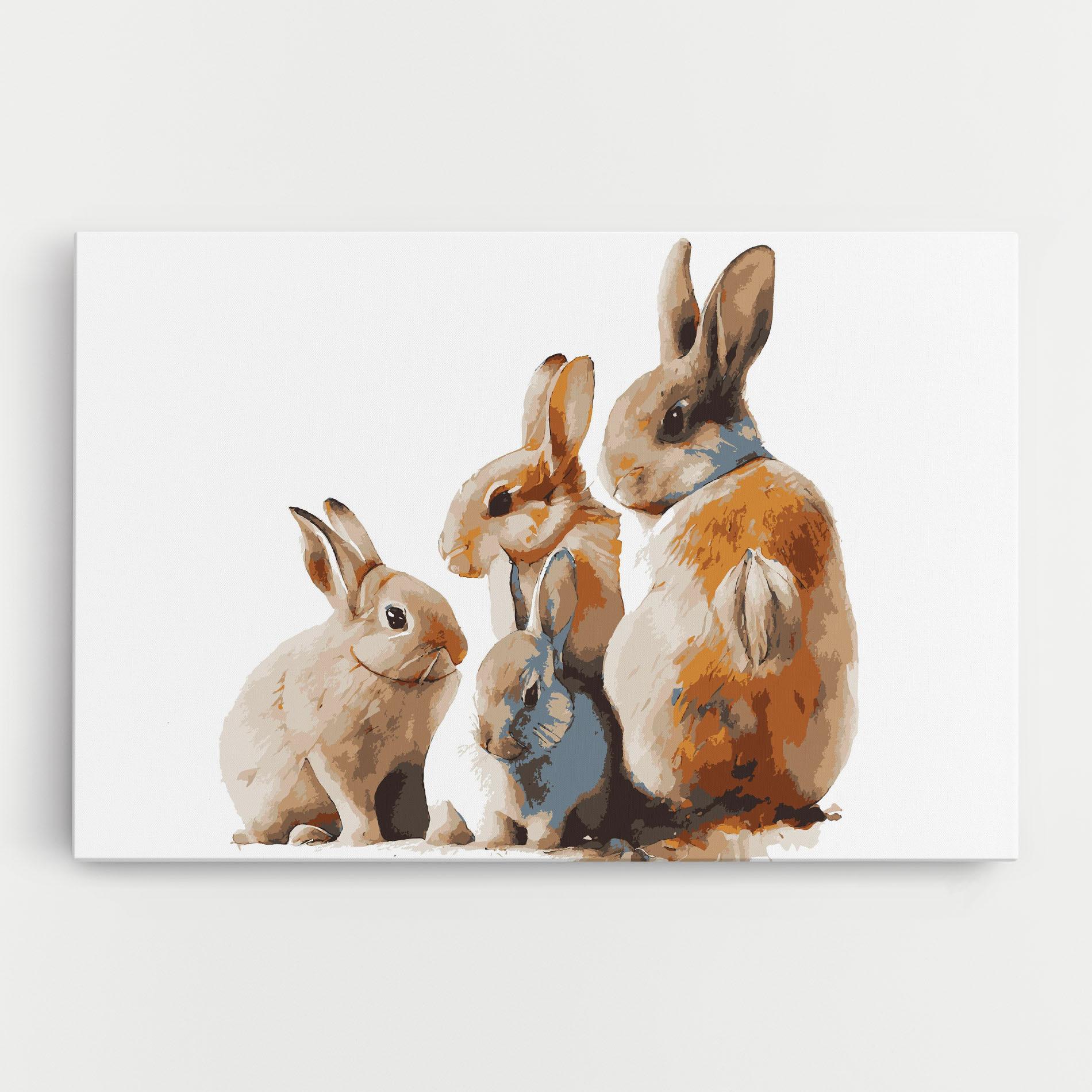 Leinwandbild Bunny Family mockup 0