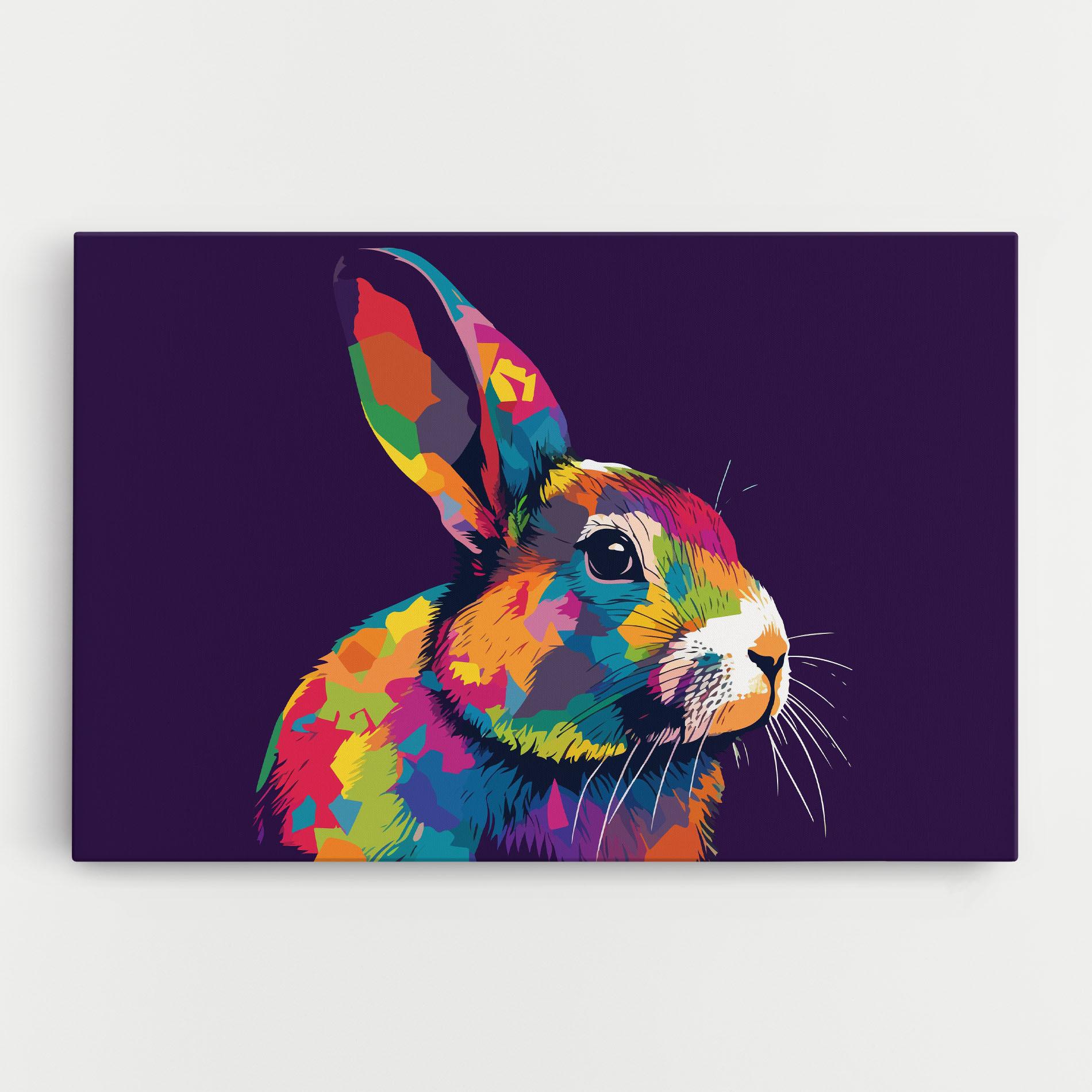 Leinwandbild Bunny On Purple mockup 0