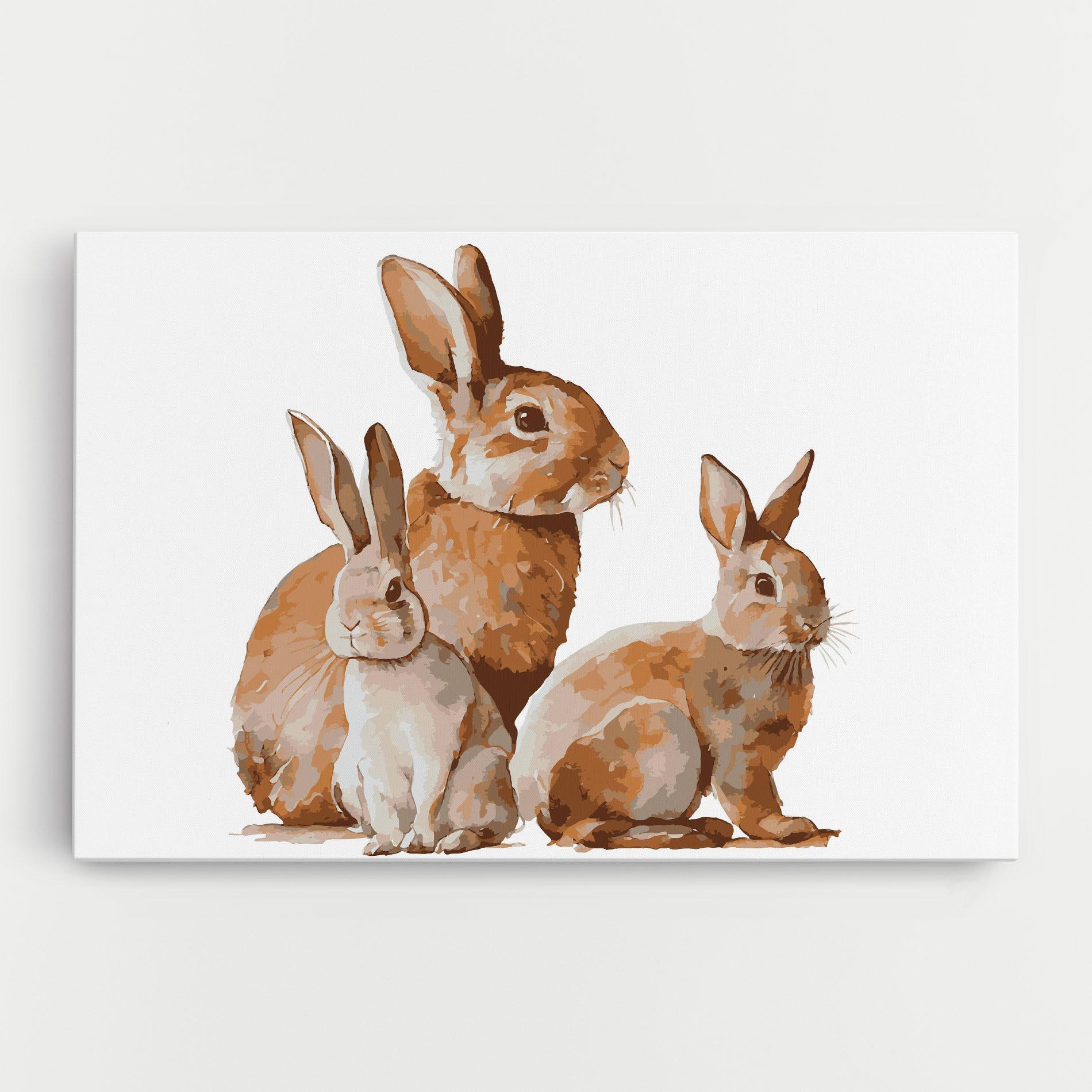 Leinwandbild Family Rabbit mockup 0