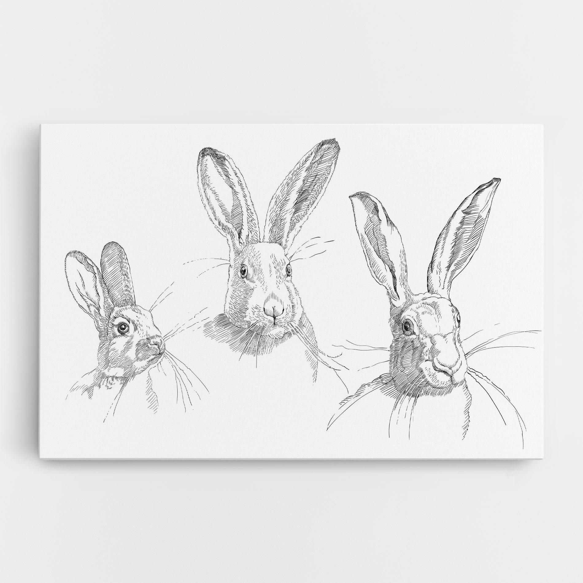Leinwandbild Hand Drawn Bunny mockup 0