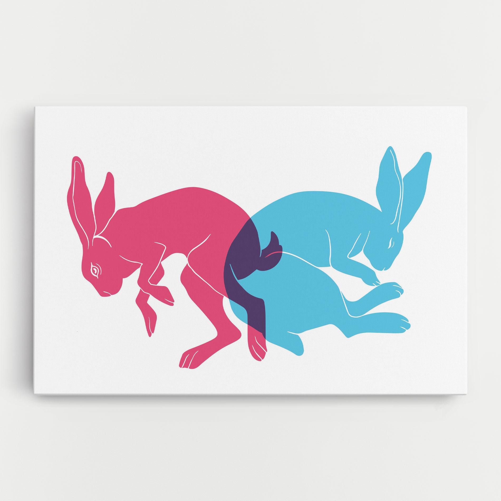 Leinwandbild Rabbits Riso mockup 0