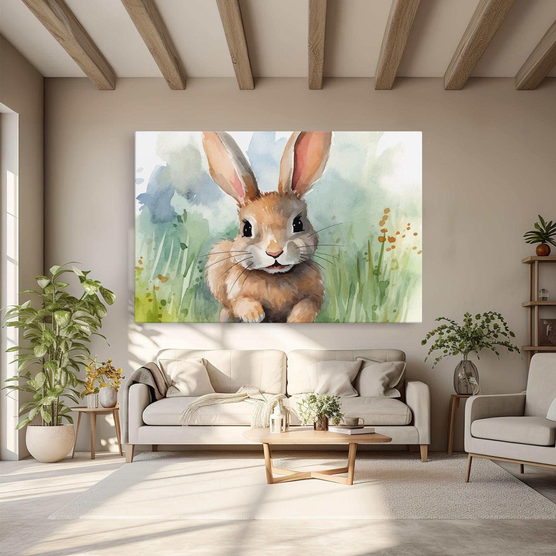 Leinwandbild Brown Cream Bunny mockup 6