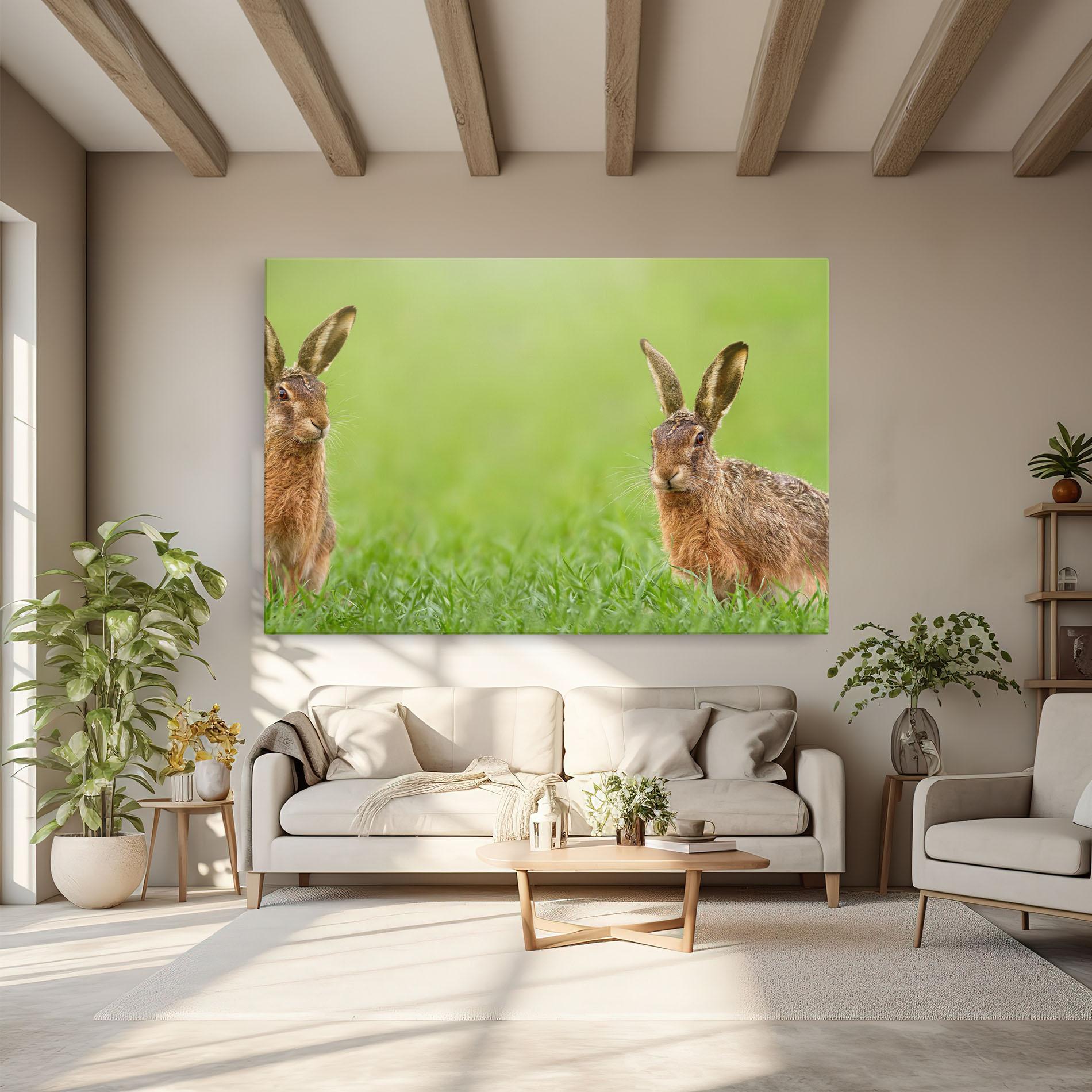 Leinwandbild Brown Hares mockup 6