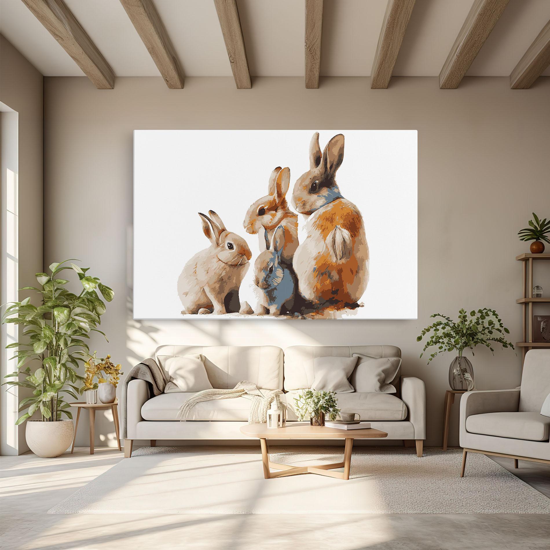 Leinwandbild Bunny Family mockup 6
