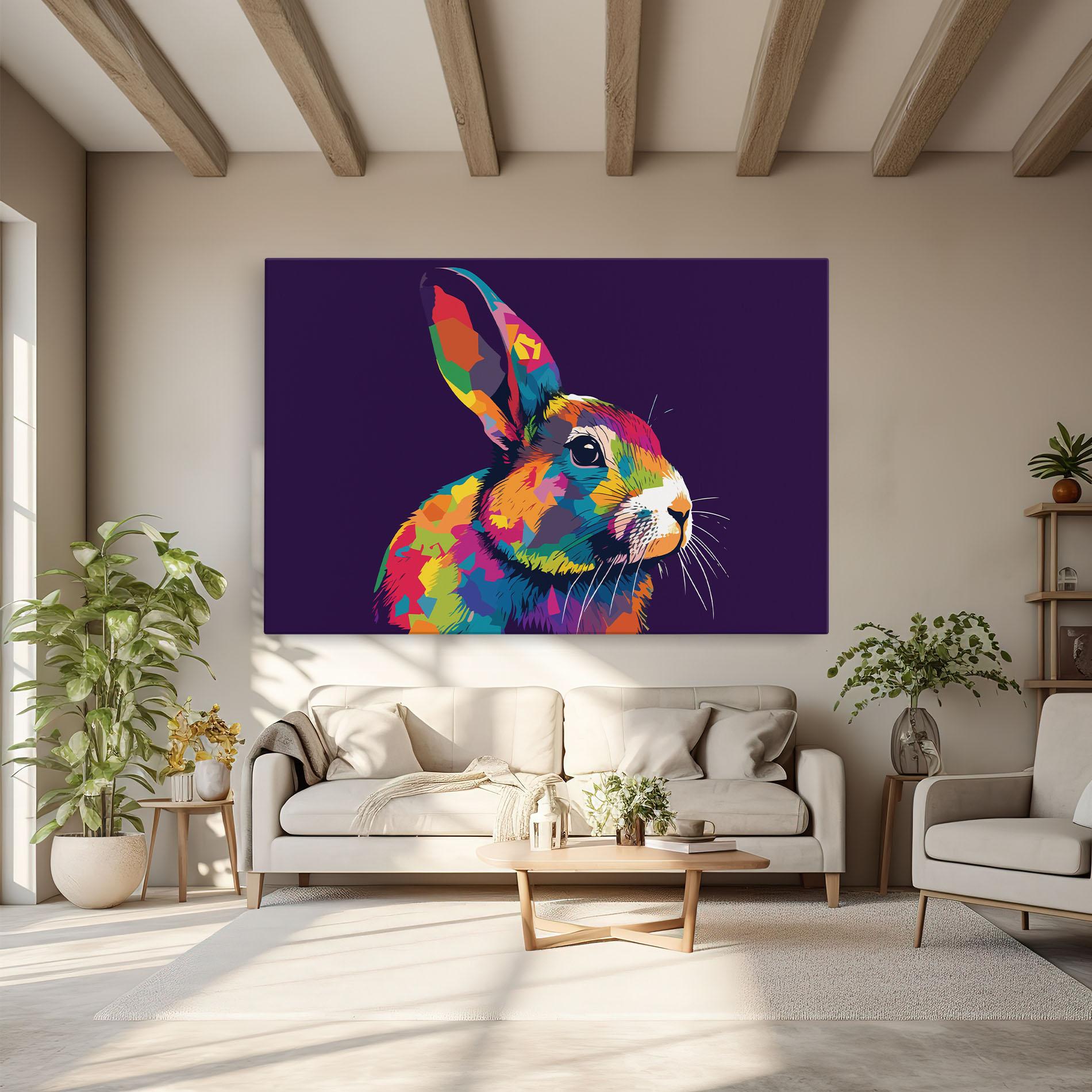Leinwandbild Bunny On Purple mockup 6