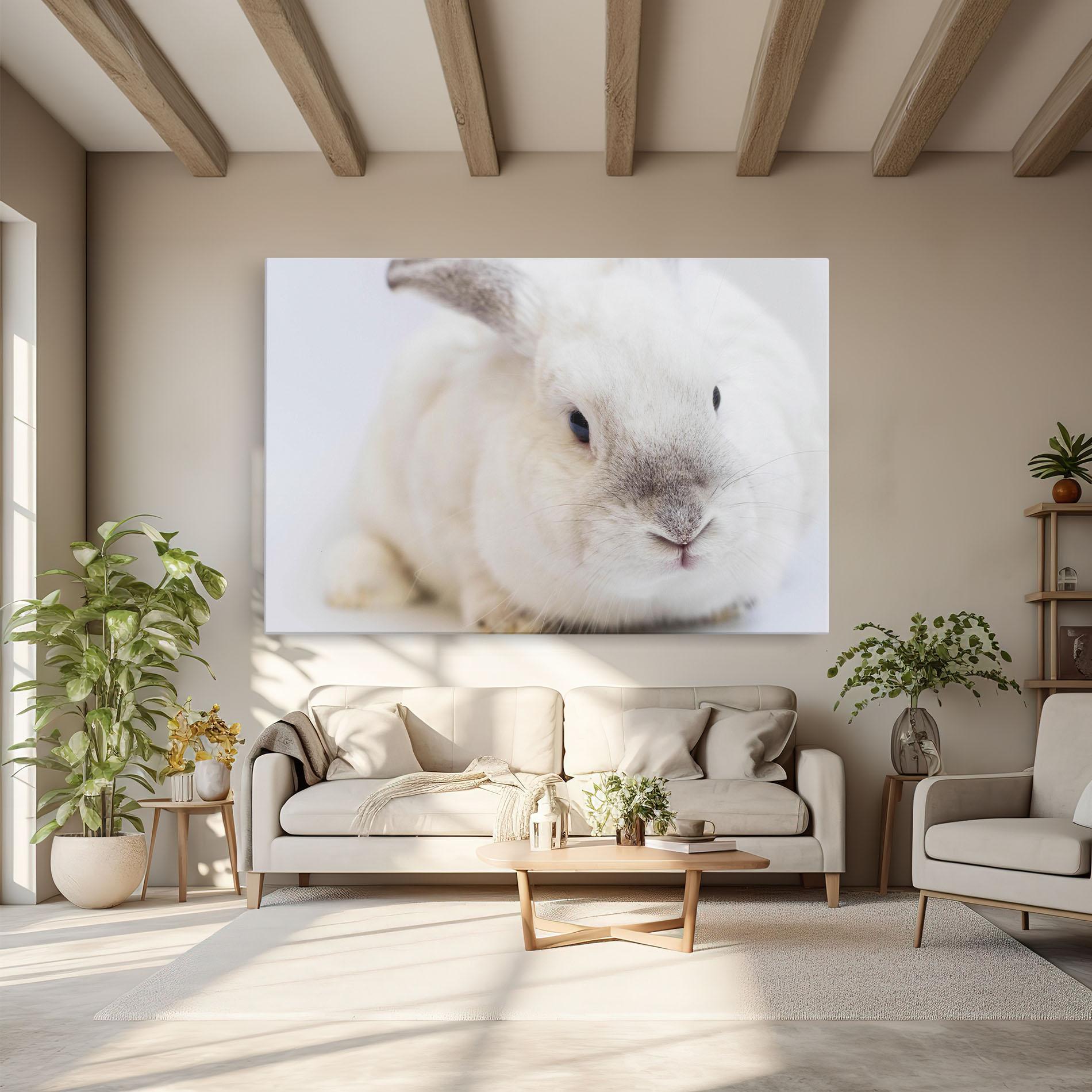 Leinwandbild Light Grey Bunny mockup 6