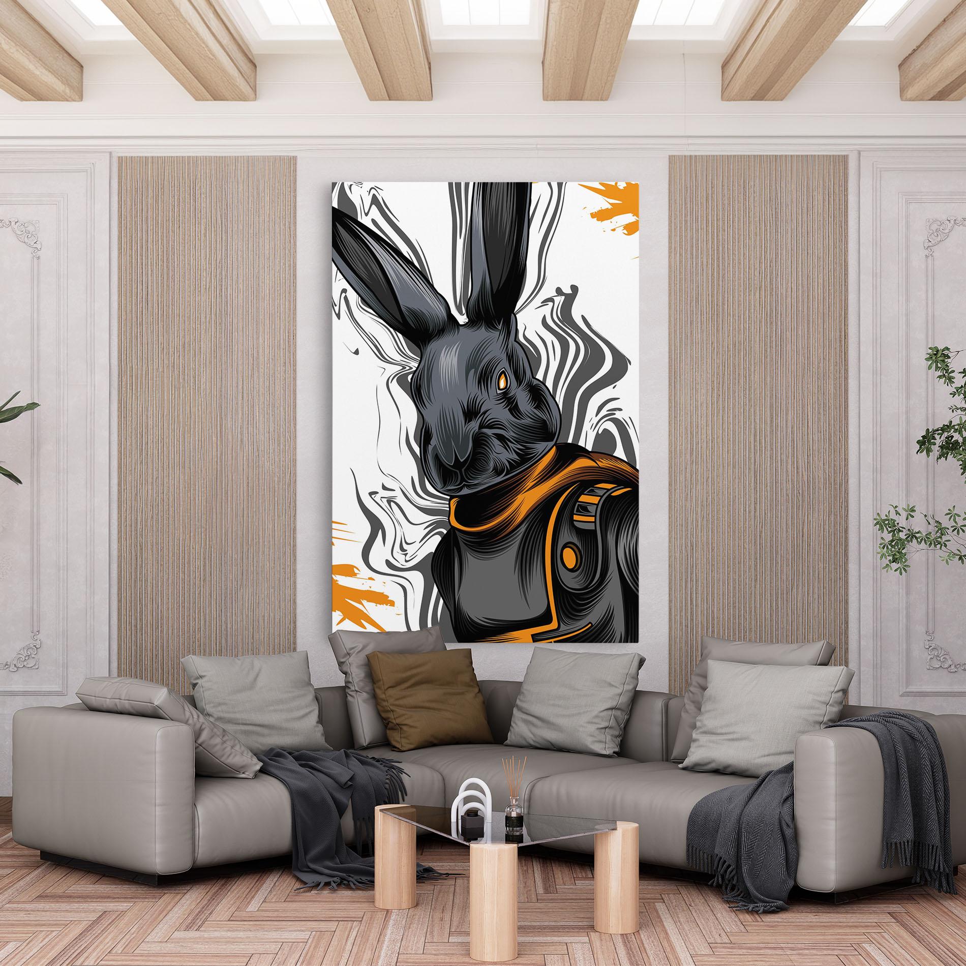 Leinwandbild Cyborg Yellow Bunny mockup 6