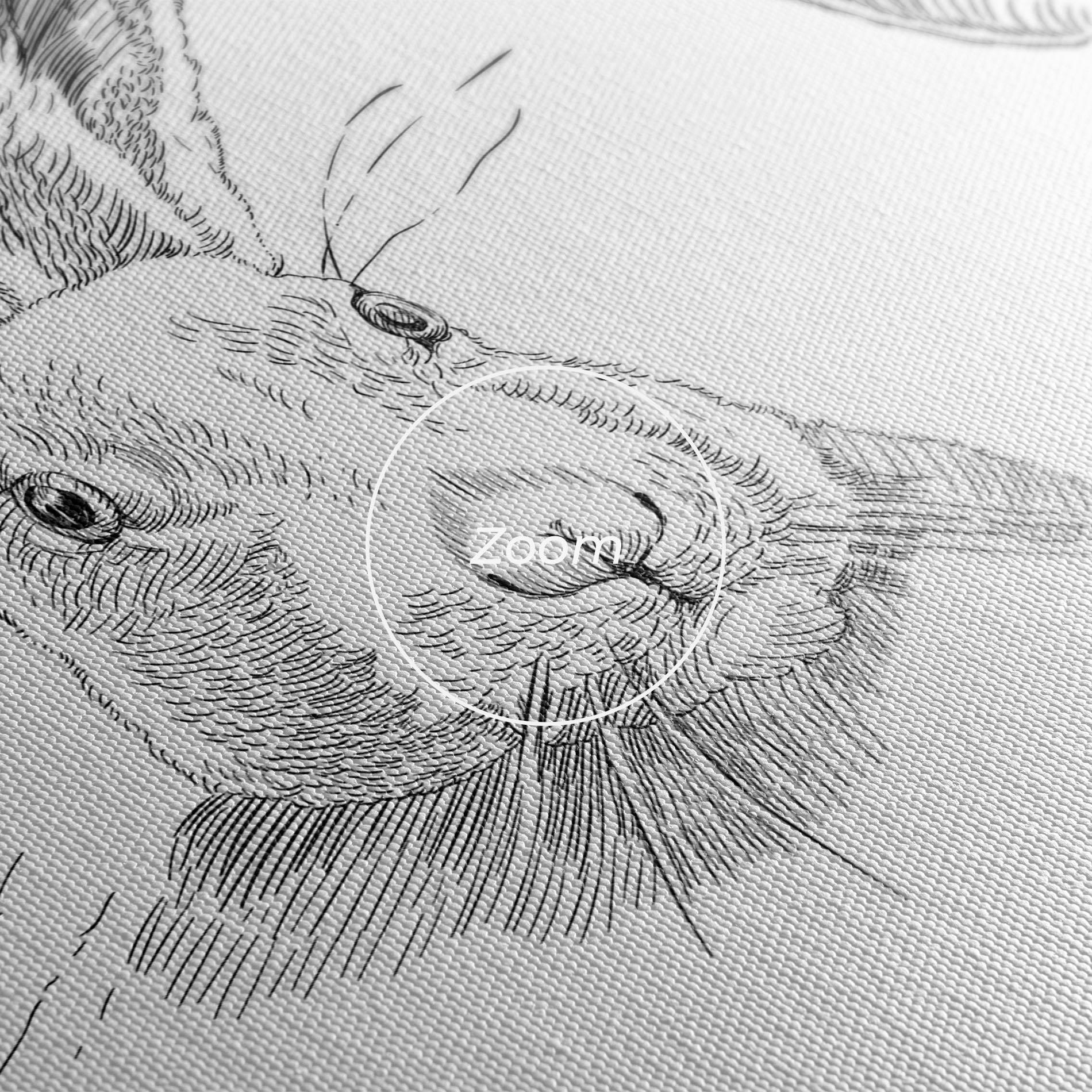 Leinwandbild Hand Drawn Bunny mockup 3