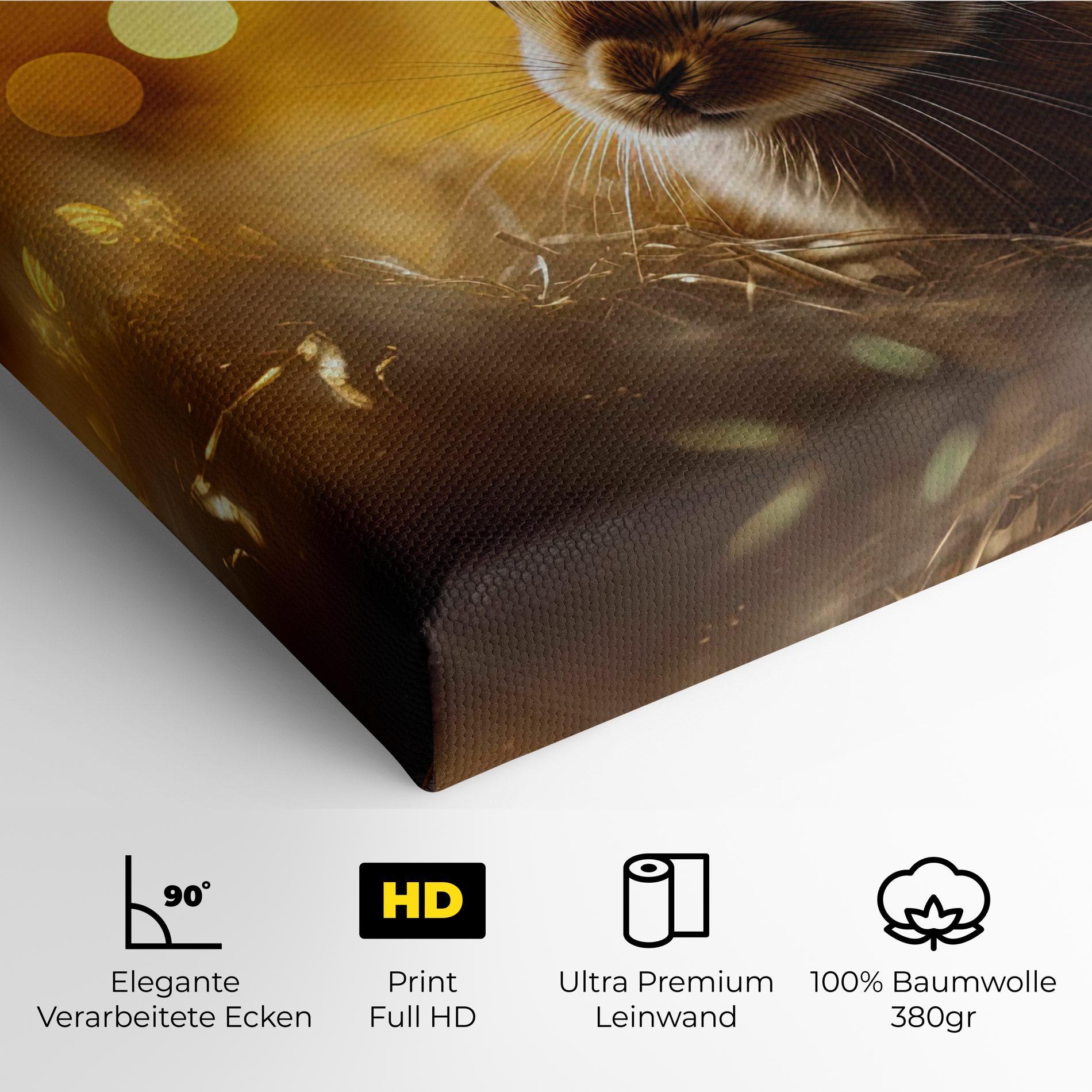Leinwandbild Gold Lights Bunny mockup 4
