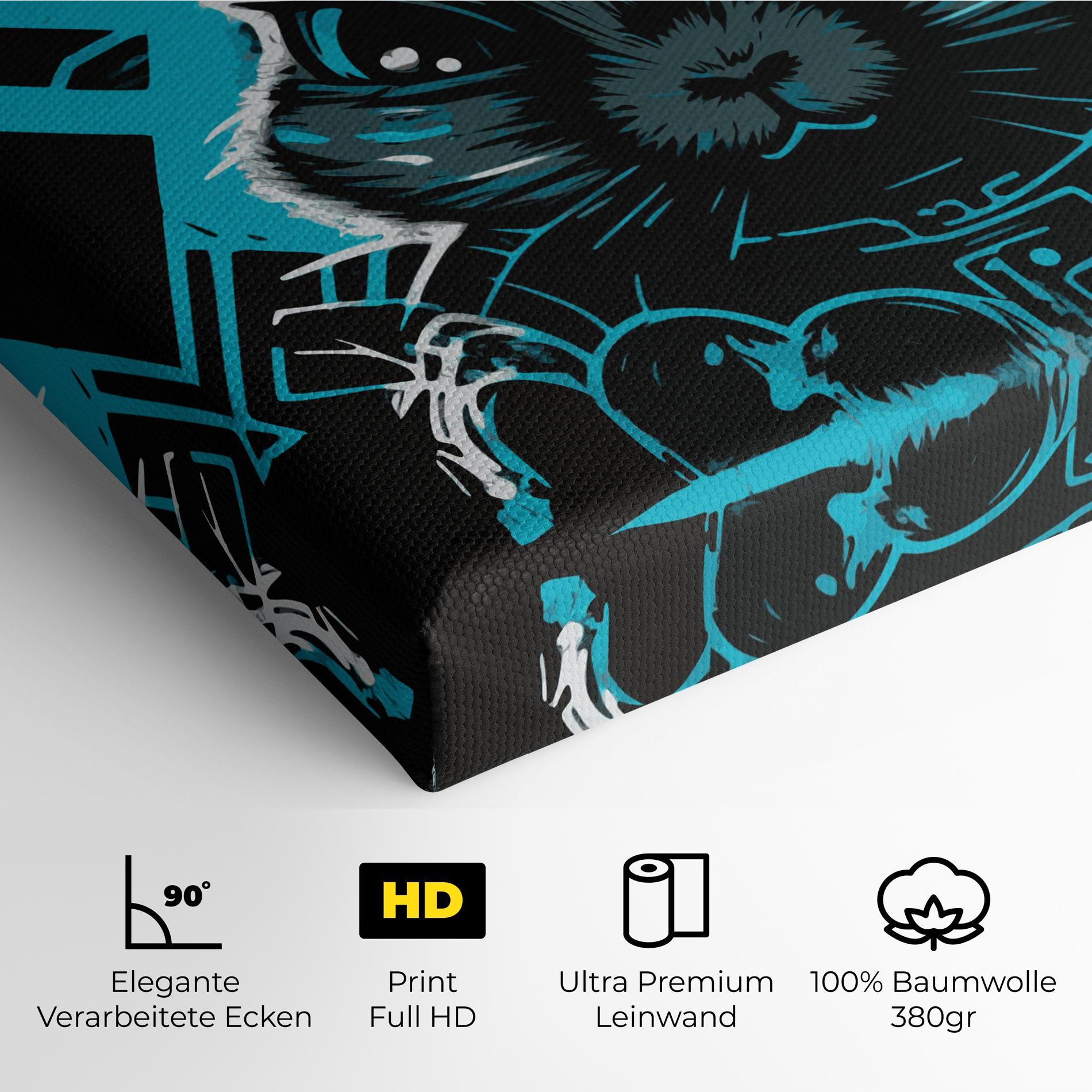 Leinwandbild Grey Blue Bunny mockup 4