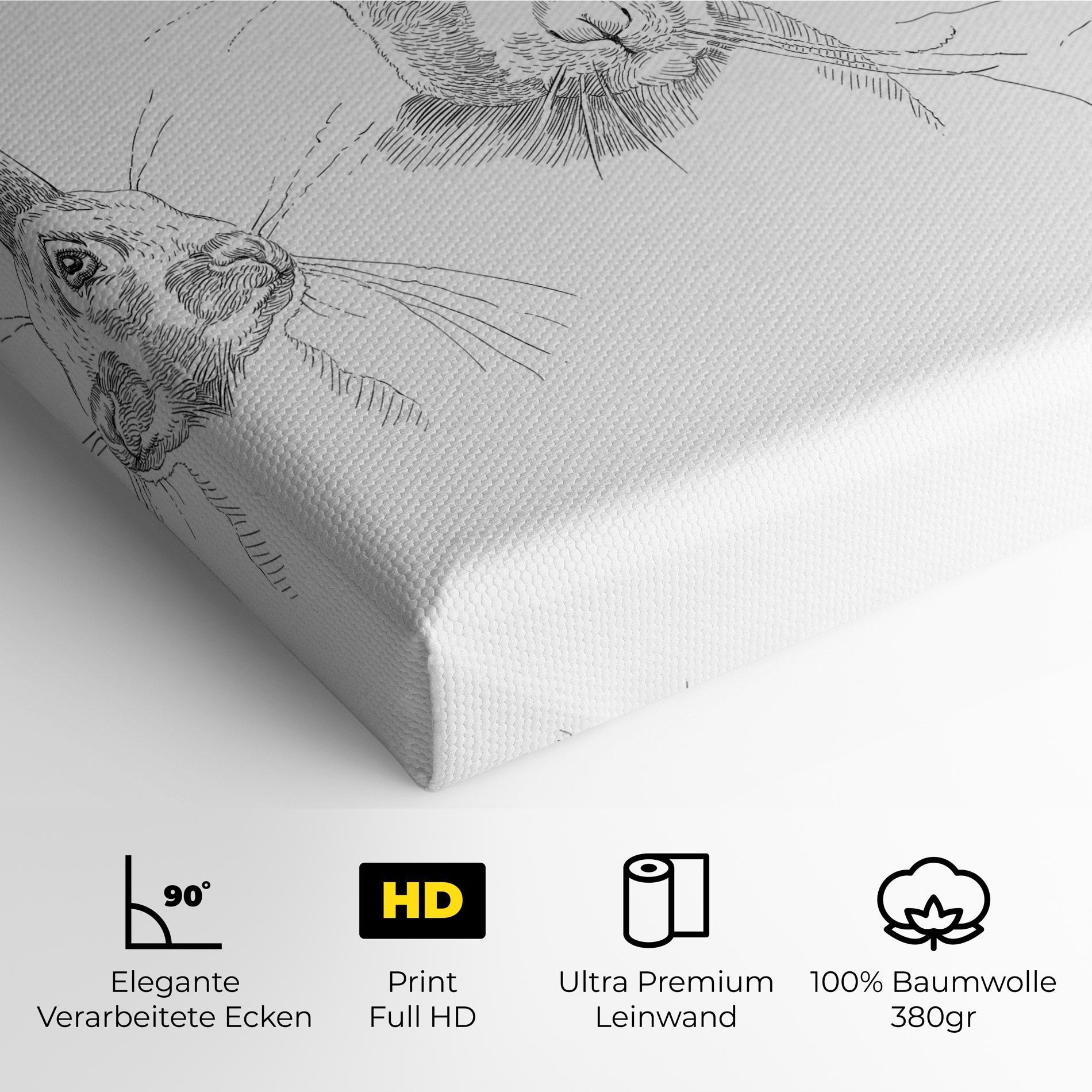 Leinwandbild Hand Drawn Bunny mockup 4