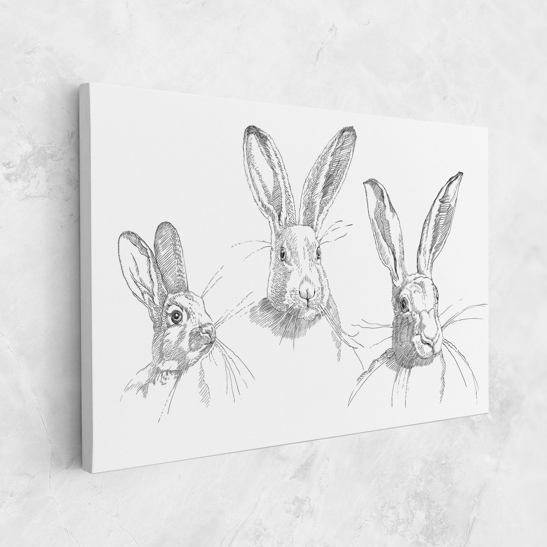 Leinwandbild Hand Drawn Bunny mockup 1