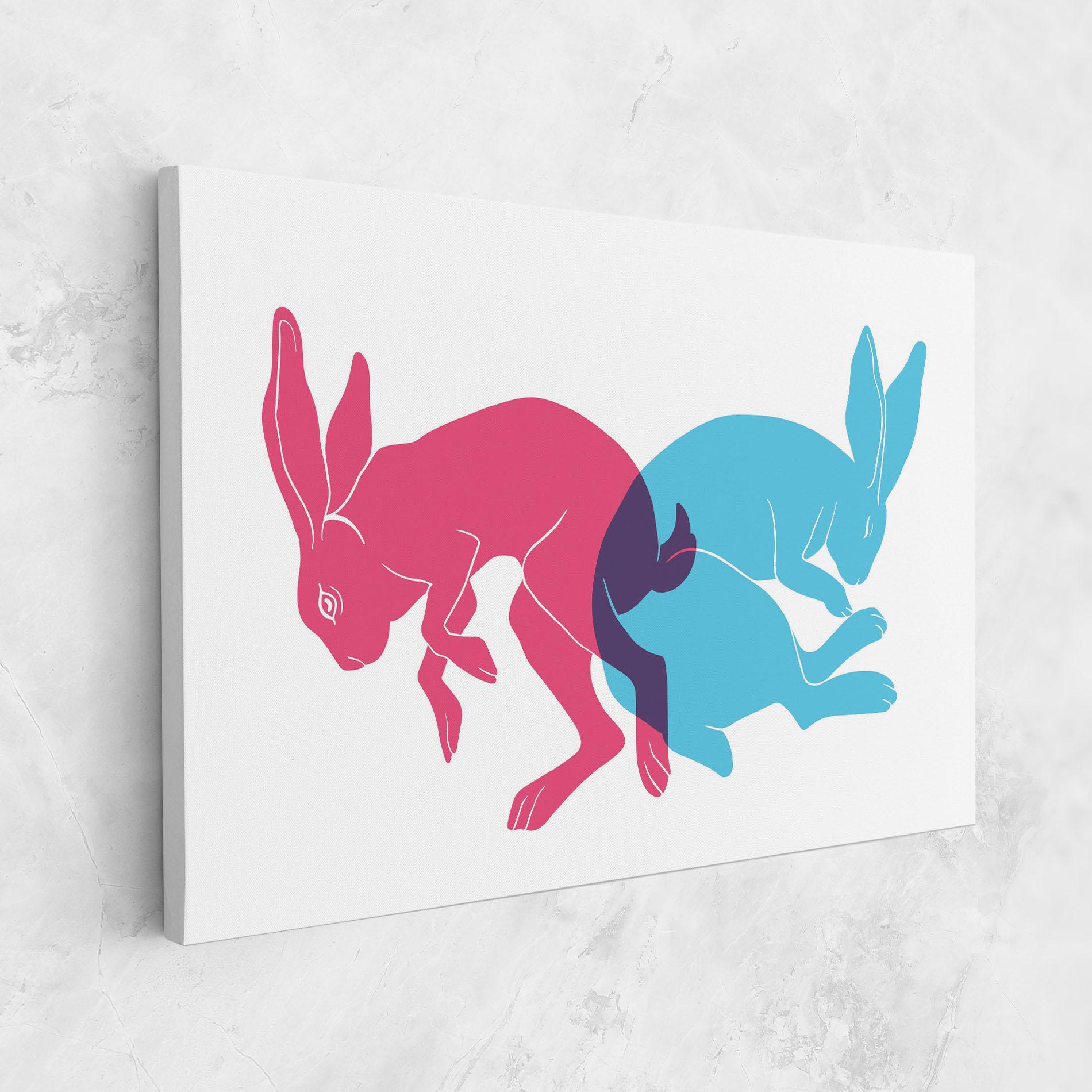 Leinwandbild Rabbits Riso mockup 1