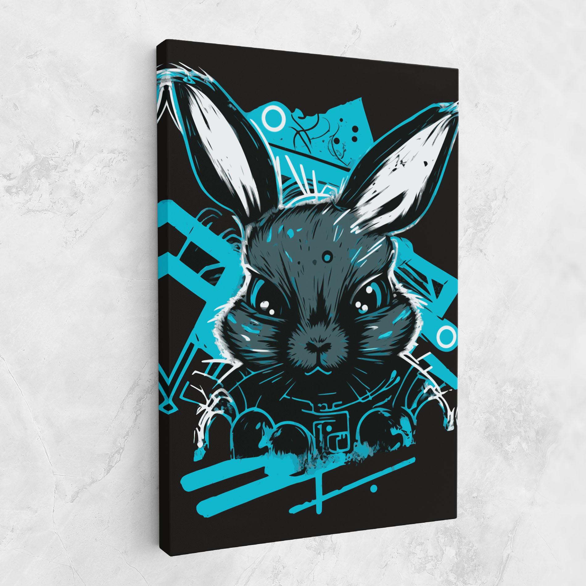 Leinwandbild Grey Blue Bunny mockup 1