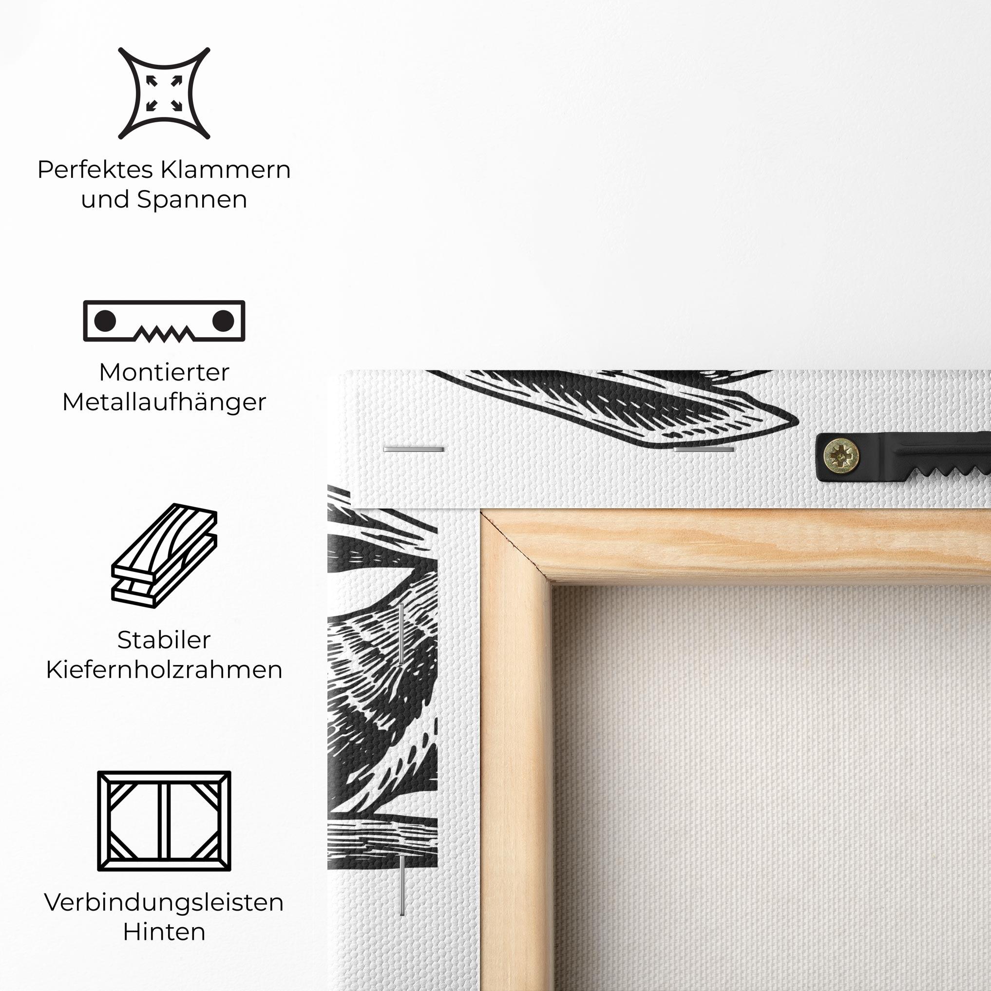 Leinwandbild Black Line Bunny mockup 5