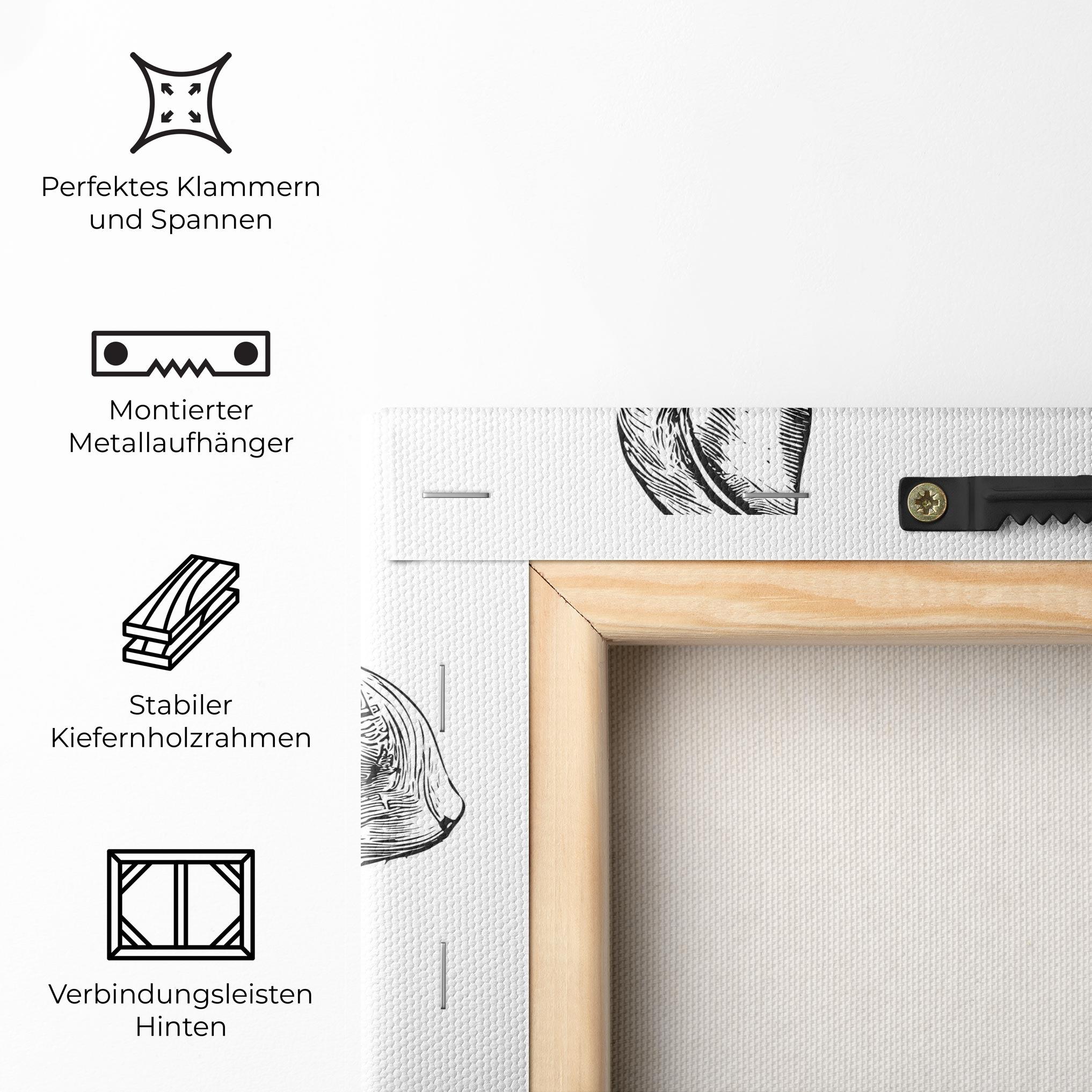 Leinwandbild Bunny Black Lines mockup 5