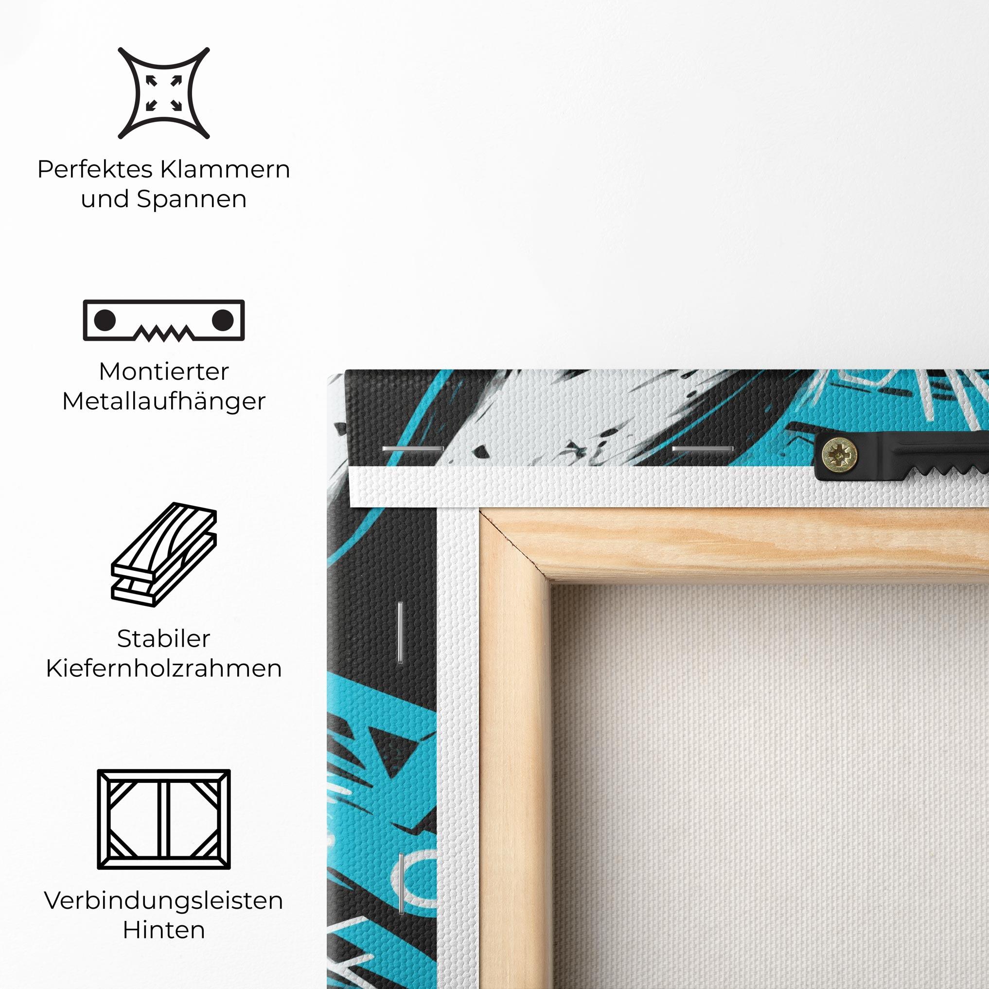 Leinwandbild Grey Blue Bunny mockup 5