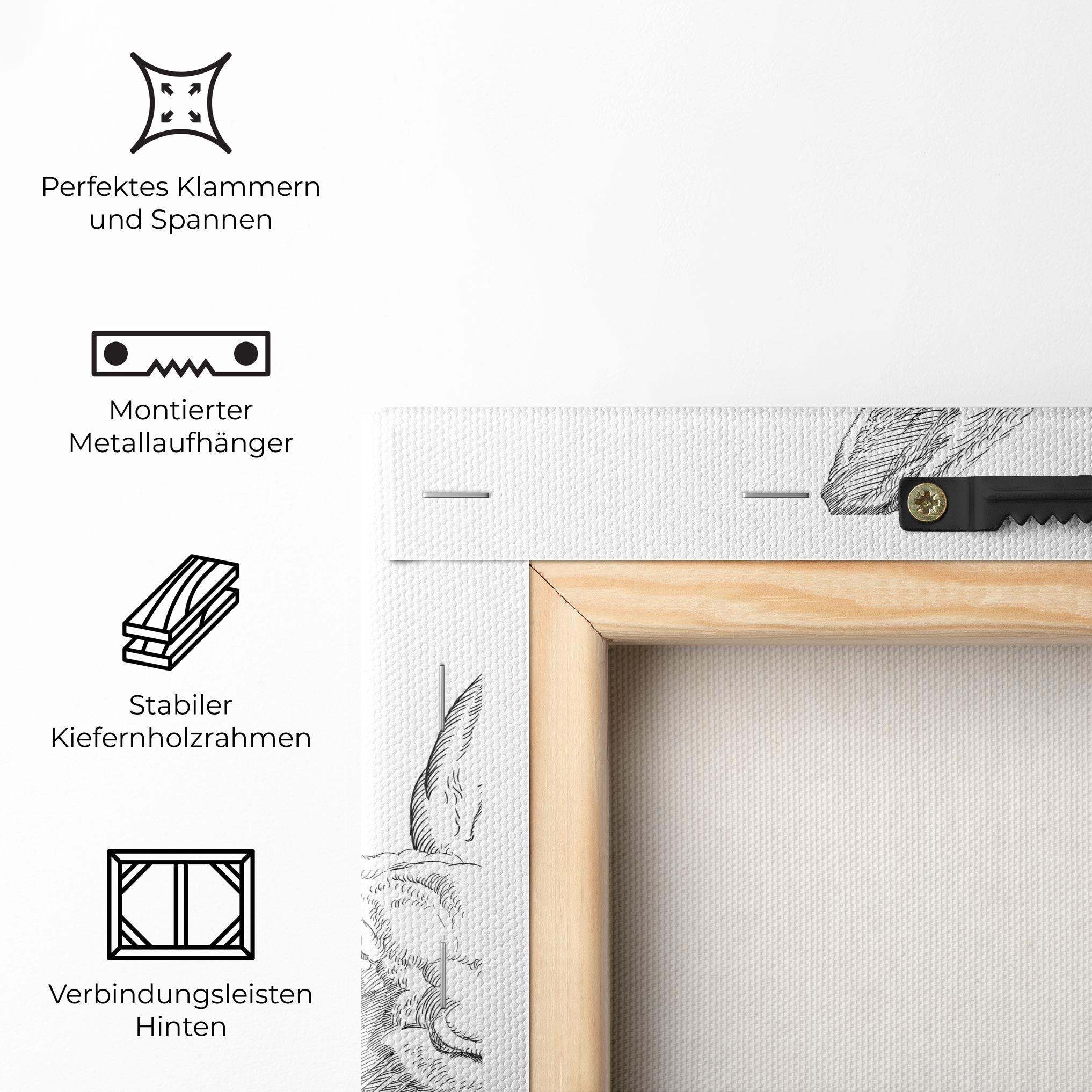 Leinwandbild Hand Drawn Bunny mockup 5