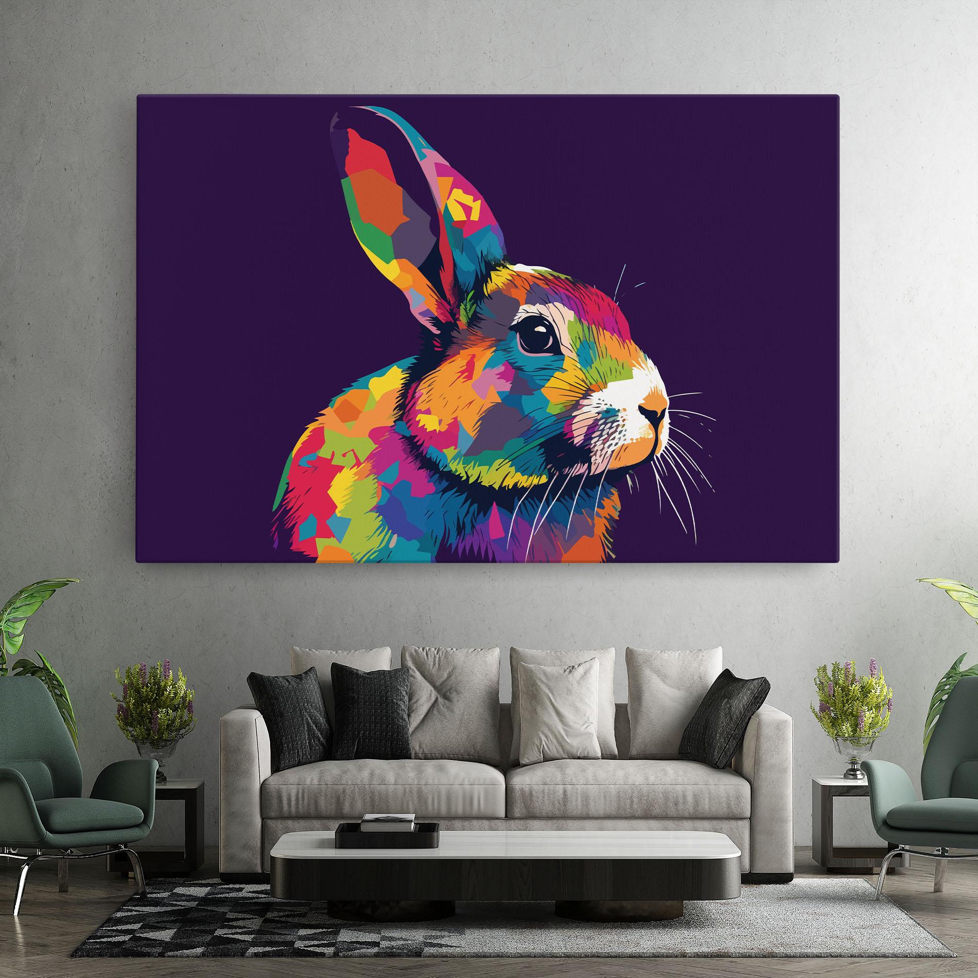 Leinwandbild Bunny On Purple mockup 7