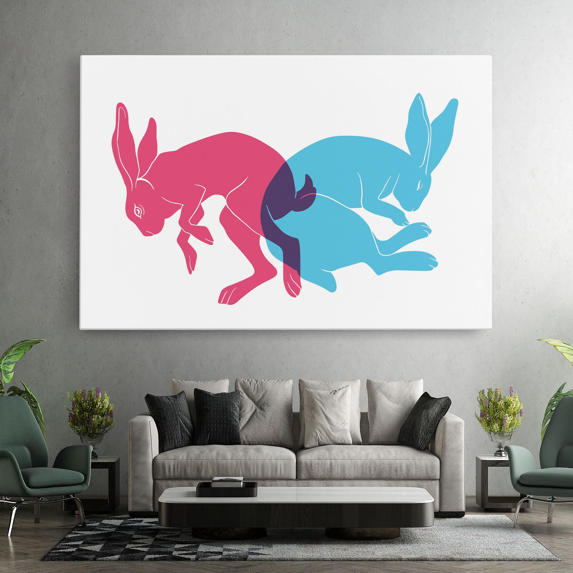 Leinwandbild Rabbits Riso mockup 7