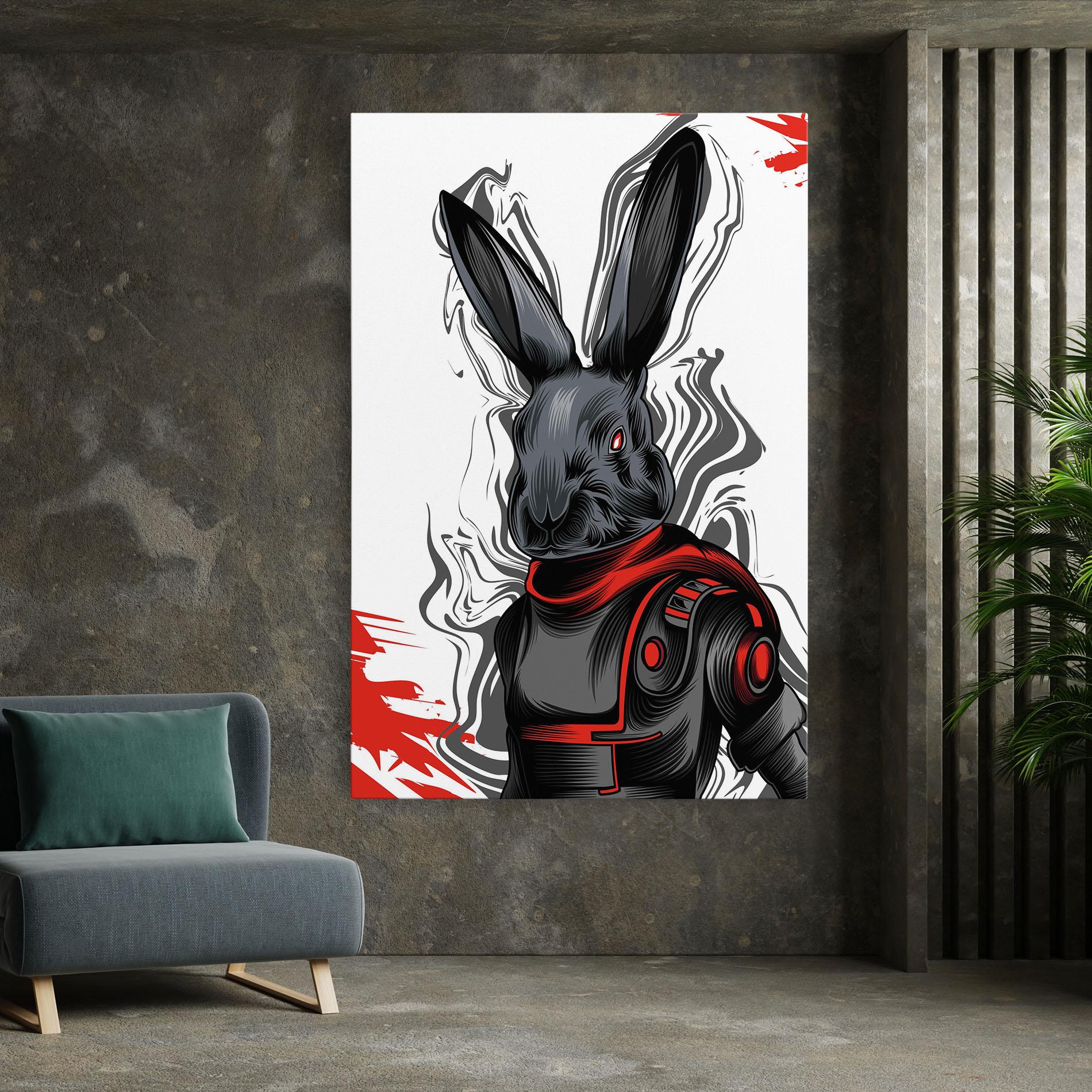 Leinwandbild Cyborg Red Bunny mockup 7