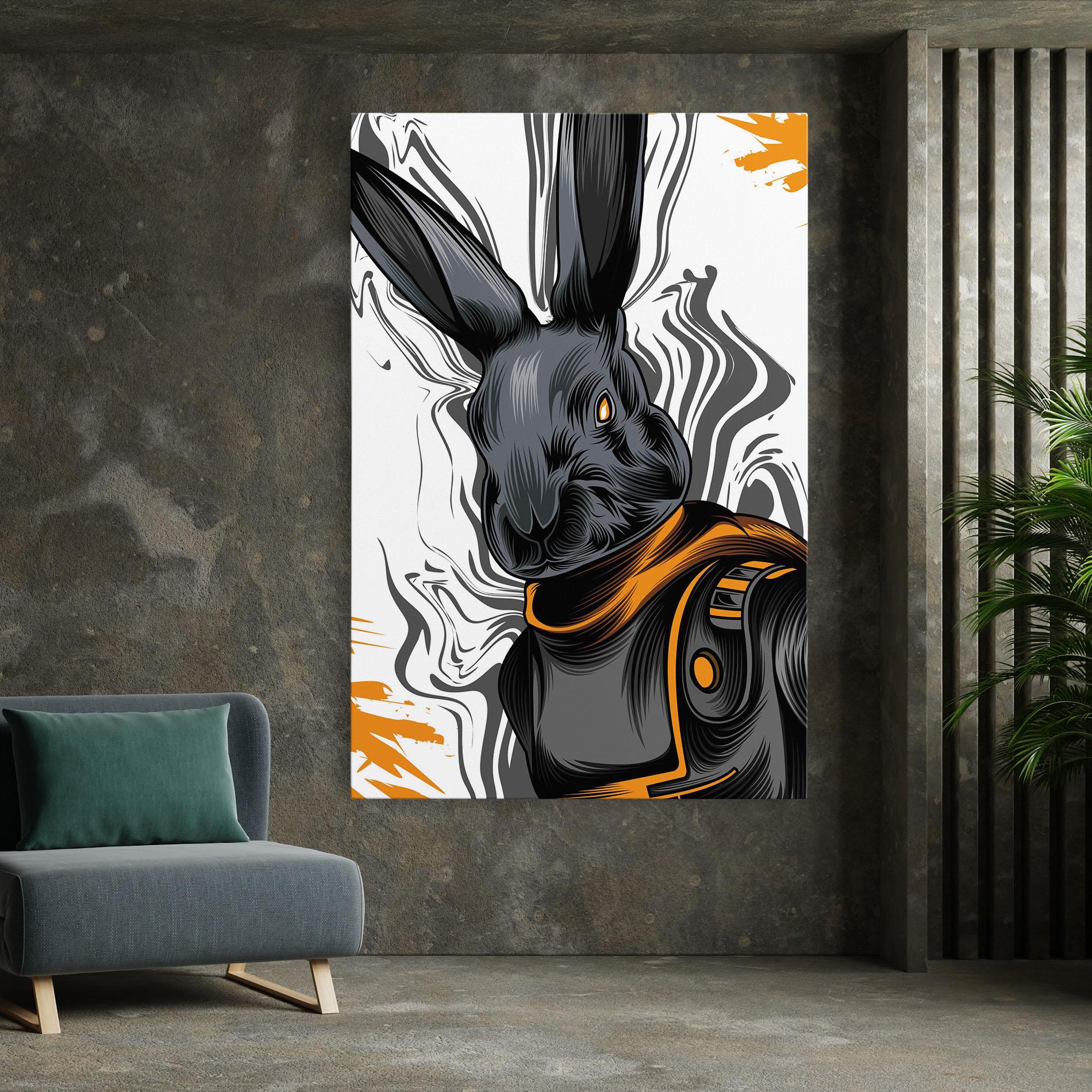 Leinwandbild Cyborg Yellow Bunny mockup 7