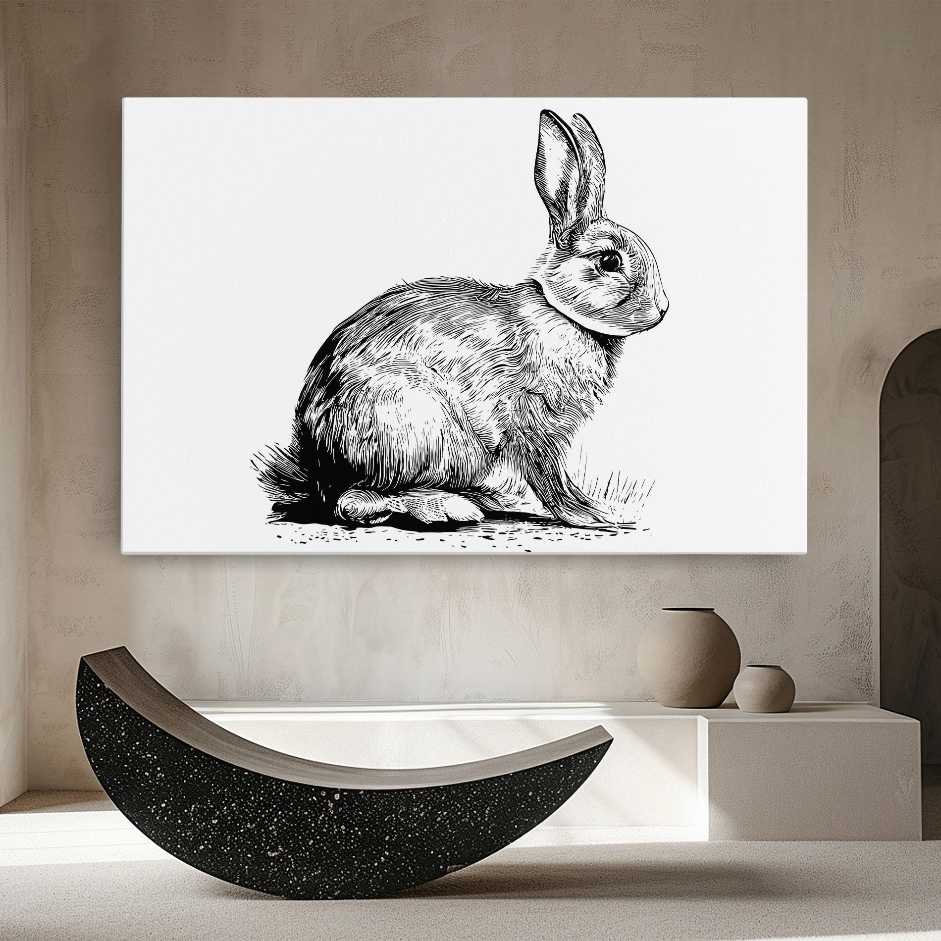 Leinwandbild Bunny Black Lines mockup 8