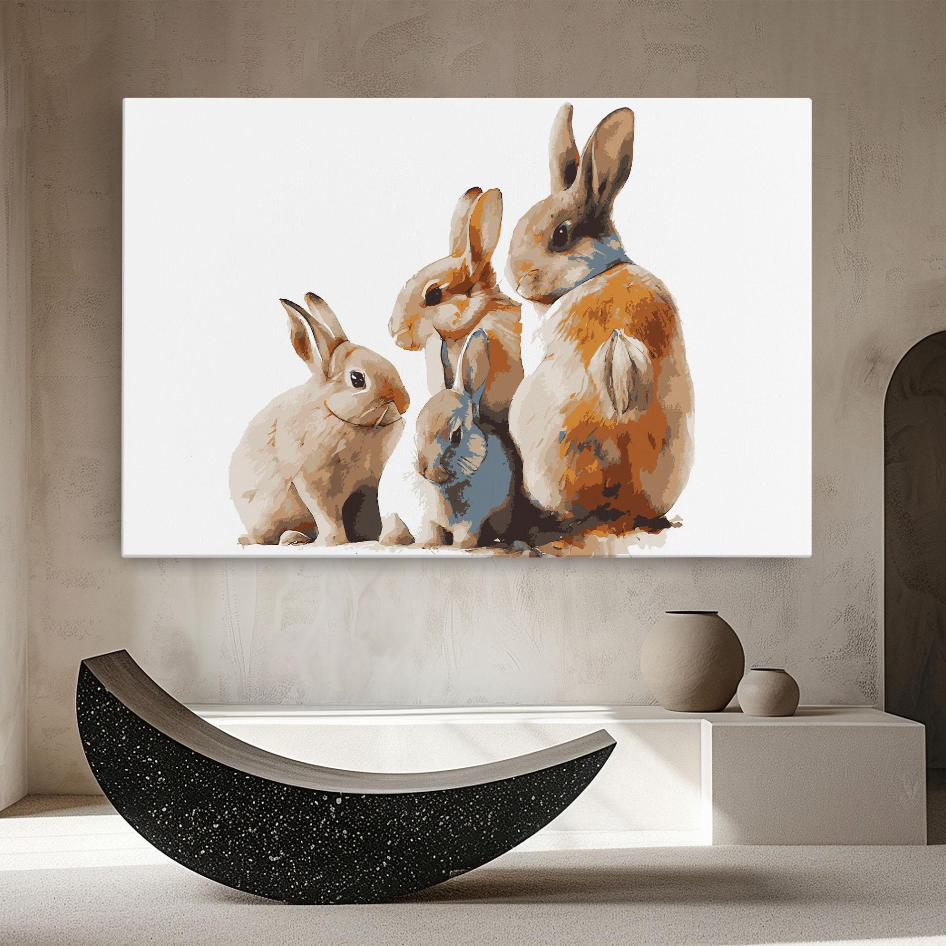 Leinwandbild Bunny Family mockup 8