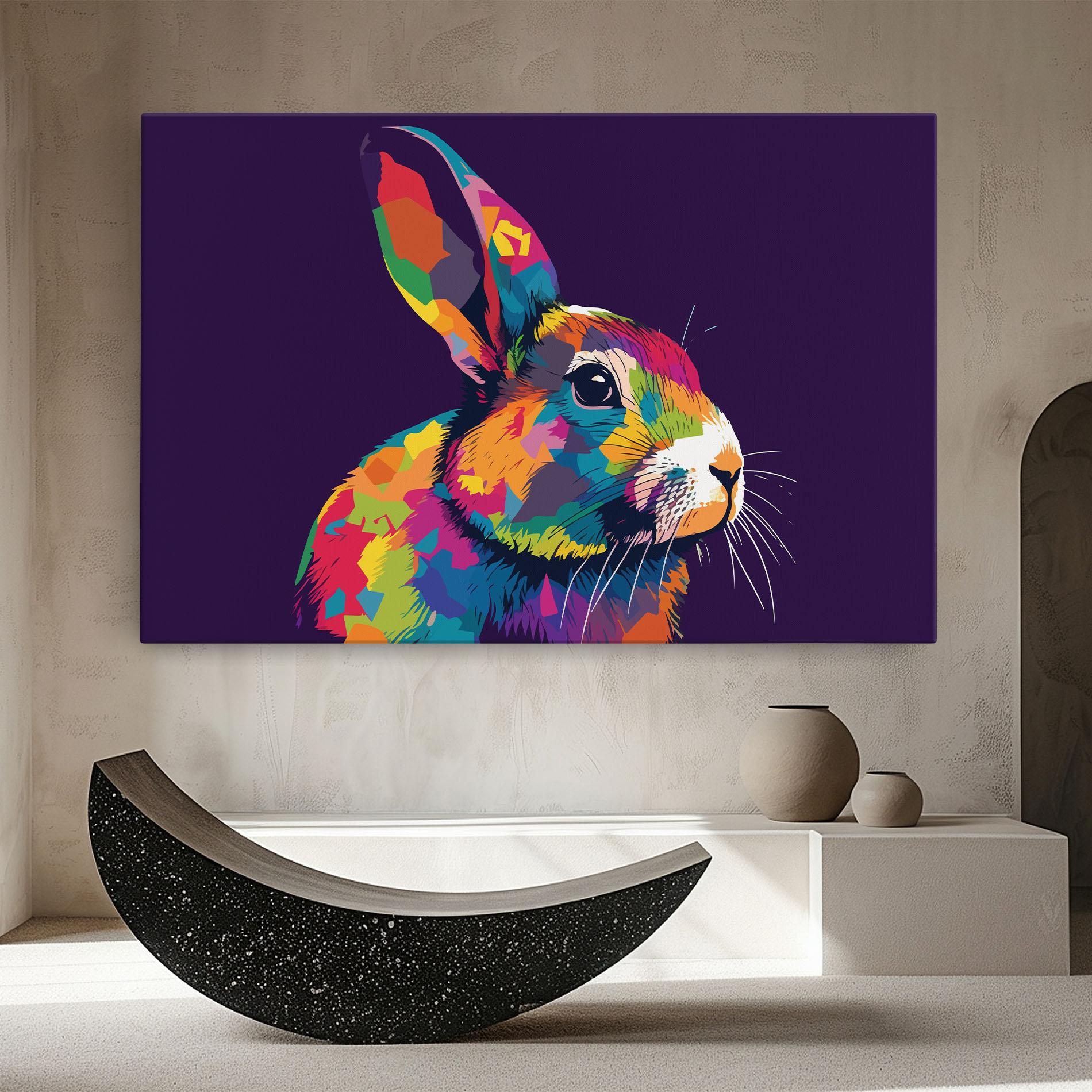 Leinwandbild Bunny On Purple mockup 8