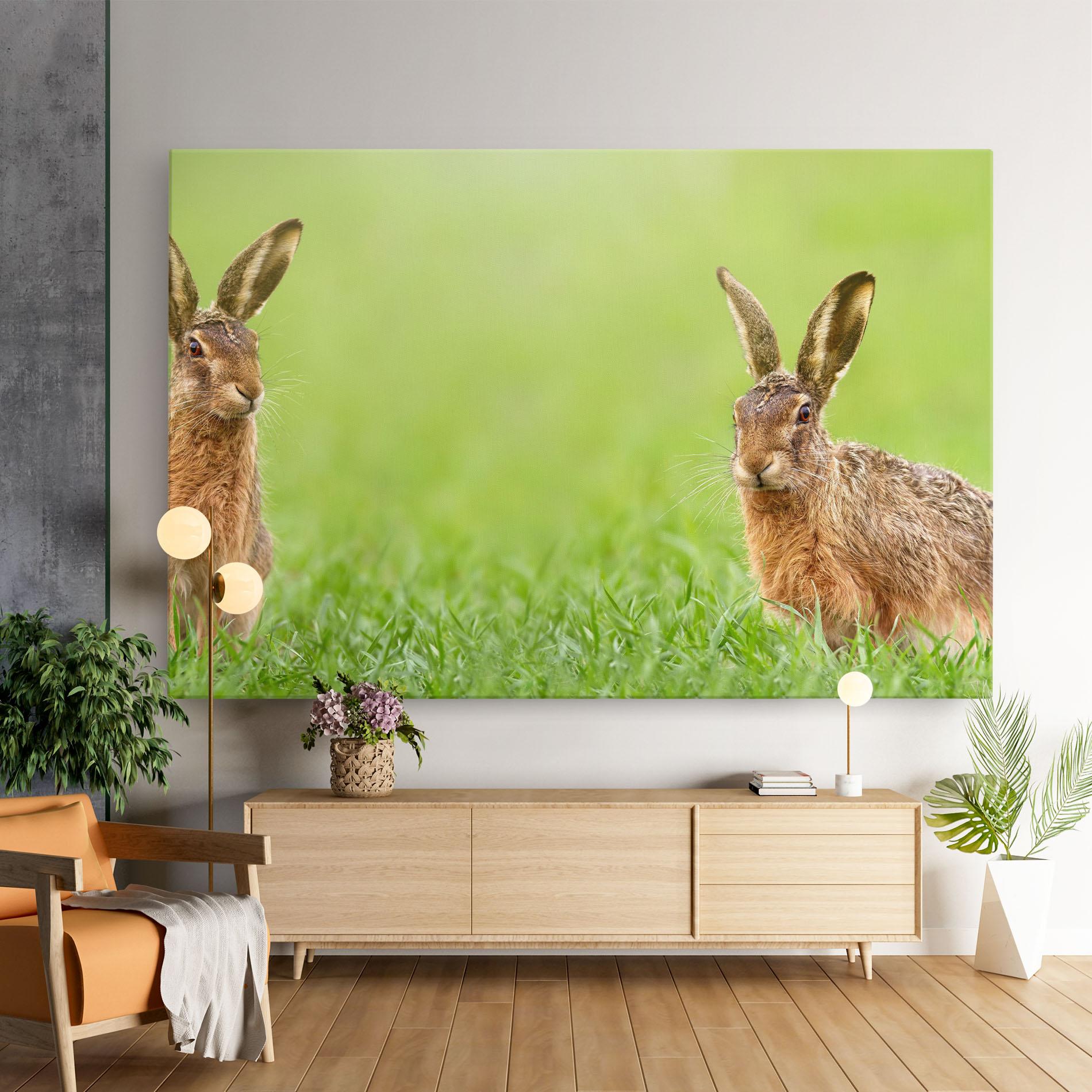 Leinwandbild Brown Hares mockup 9