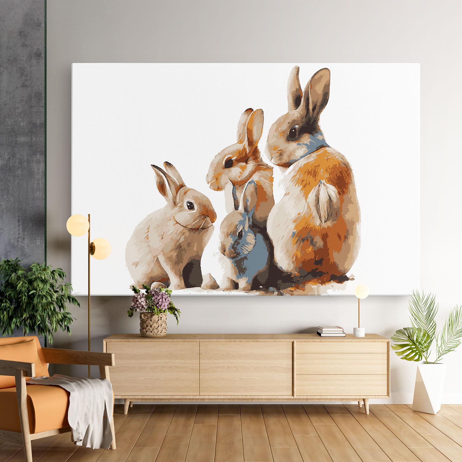 Leinwandbild Bunny Family mockup 9