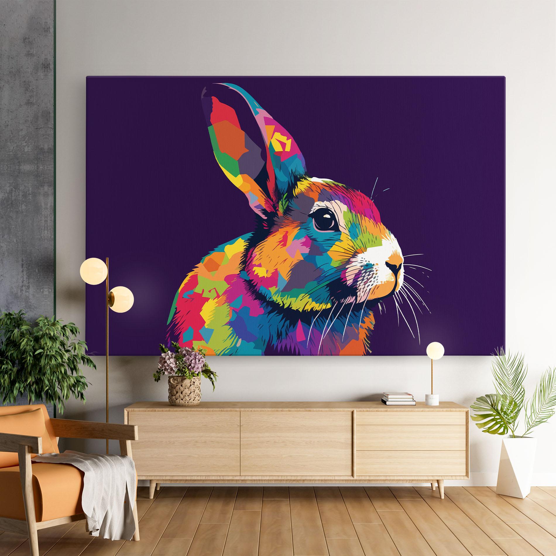Leinwandbild Bunny On Purple mockup 9