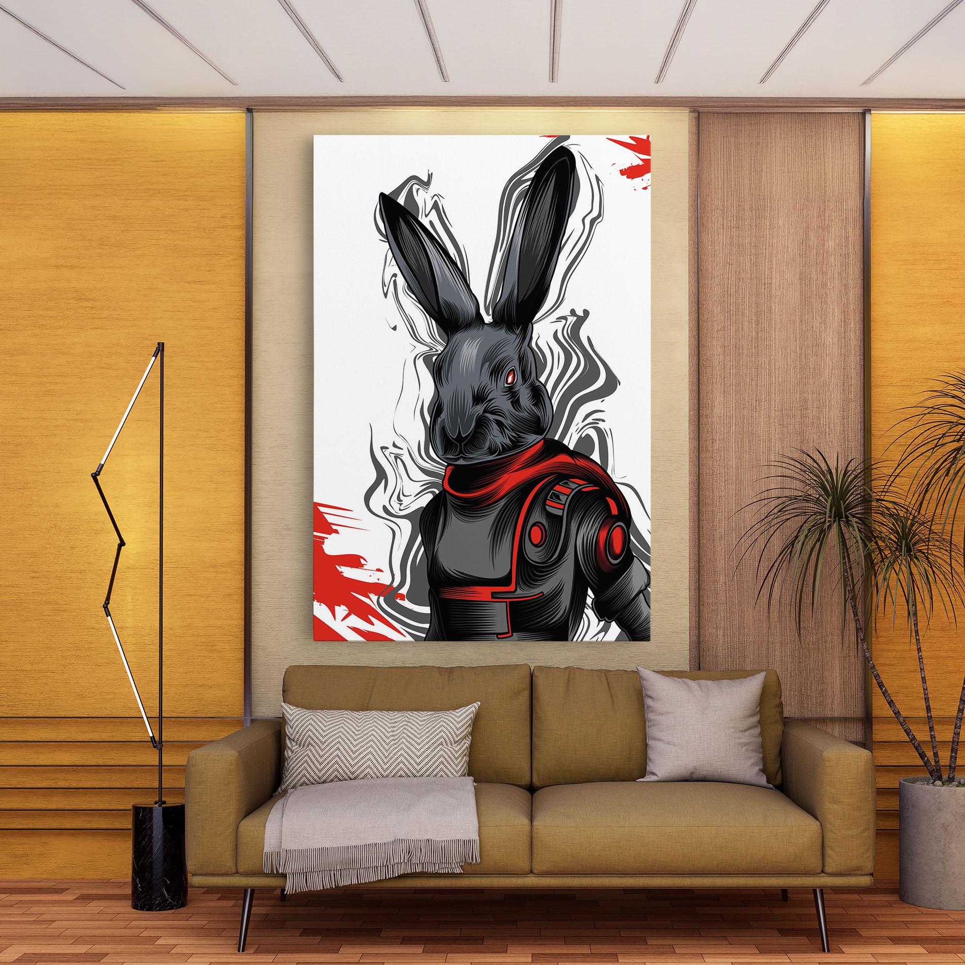 Leinwandbild Cyborg Red Bunny mockup 9