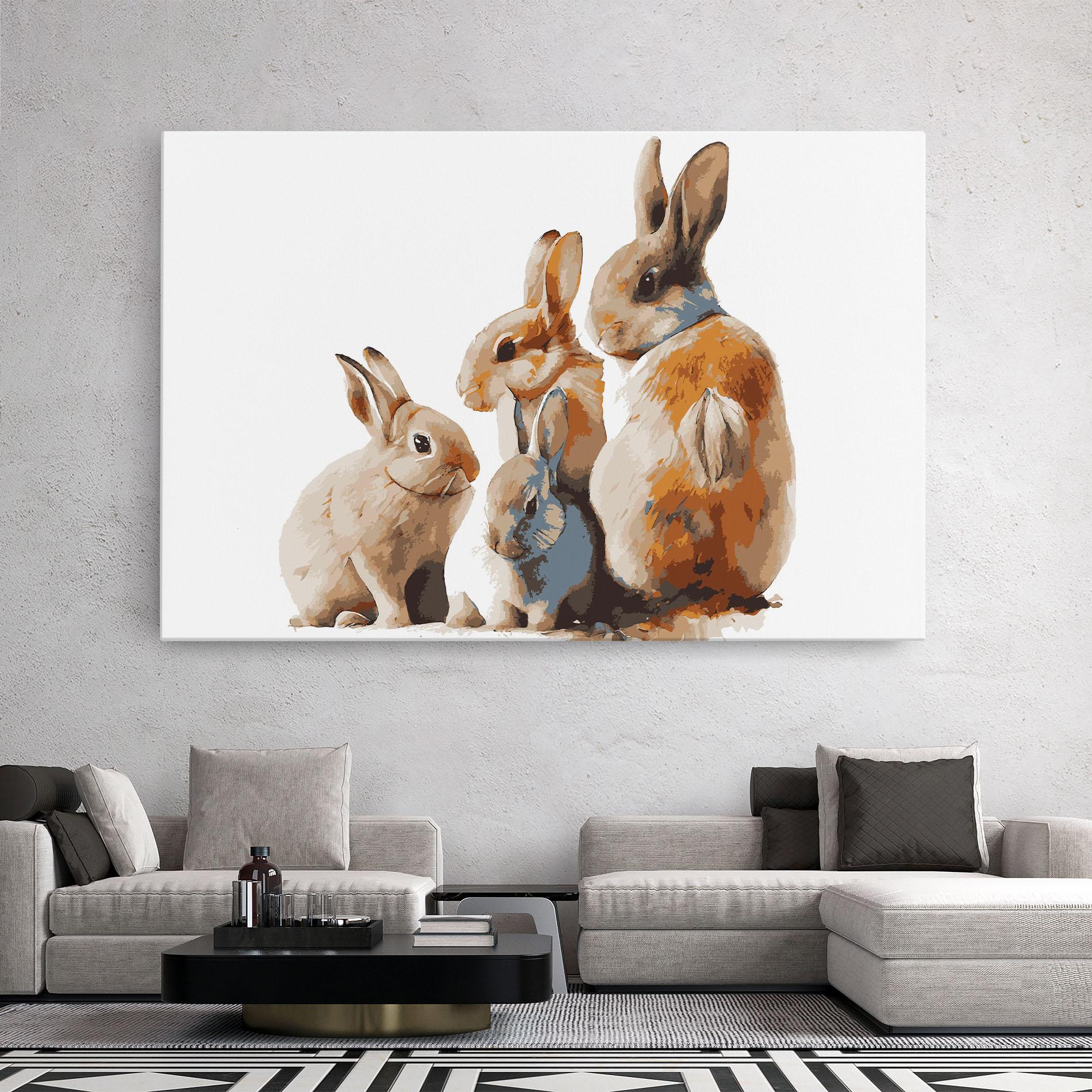 Leinwandbild Bunny Family mockup 2