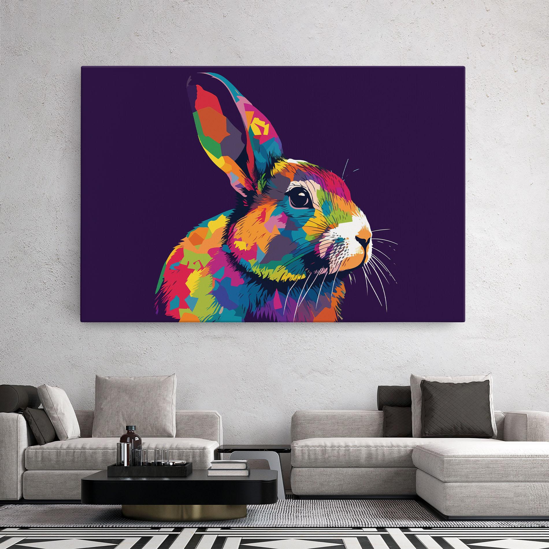 Leinwandbild Bunny On Purple mockup 2