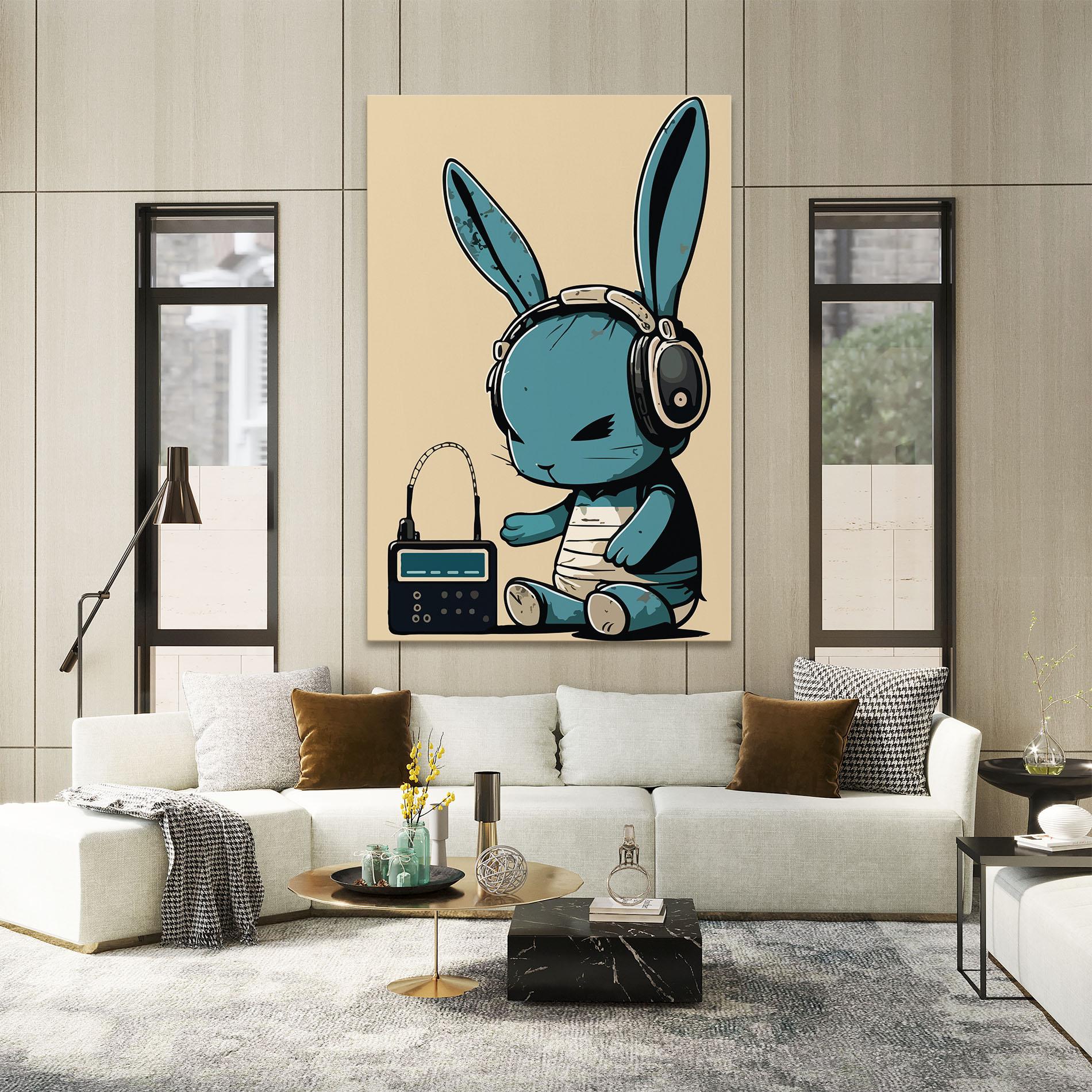 Leinwandbild Blue Baby Bunny mockup 2