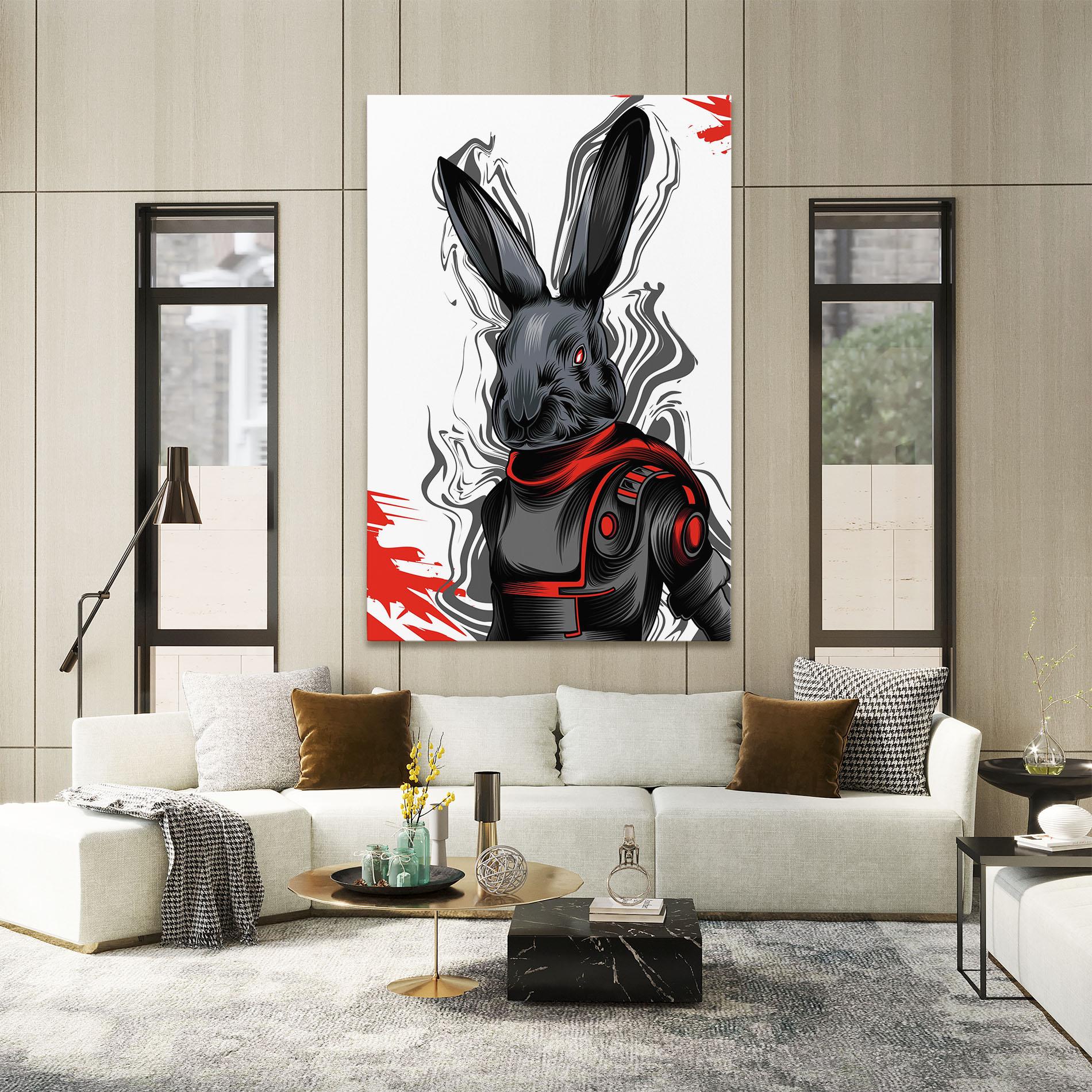 Leinwandbild Cyborg Red Bunny mockup 2