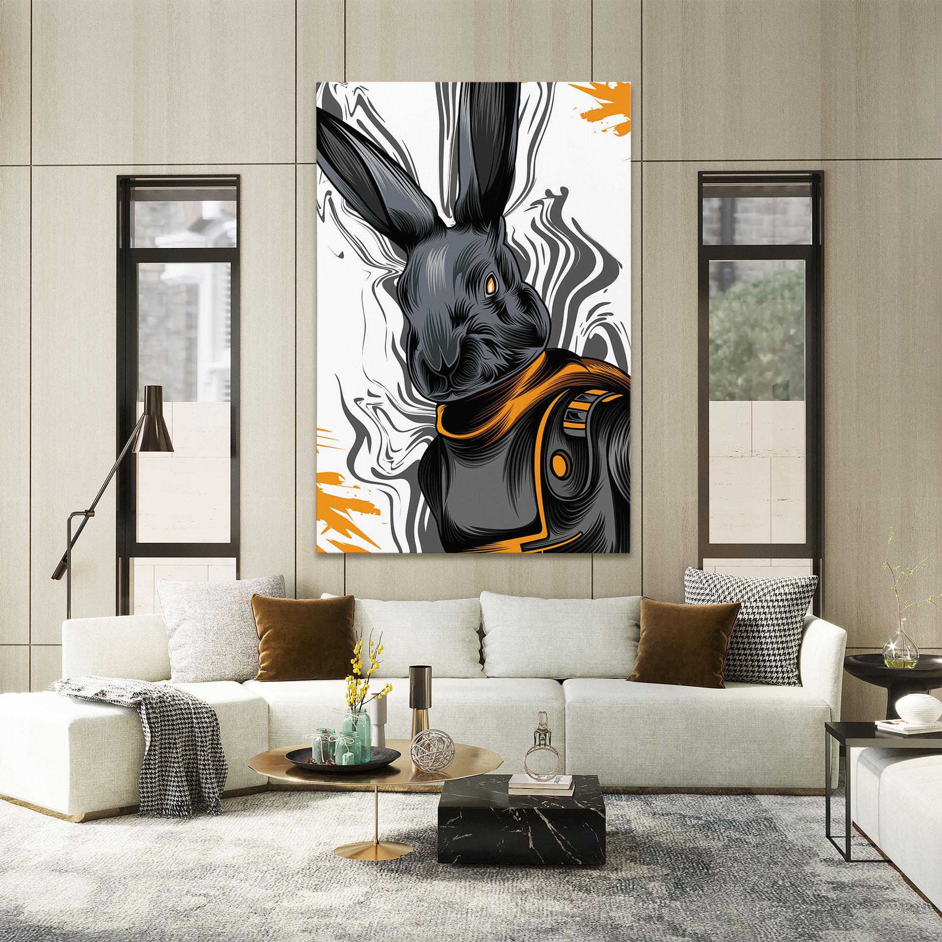 Leinwandbild Cyborg Yellow Bunny mockup 2