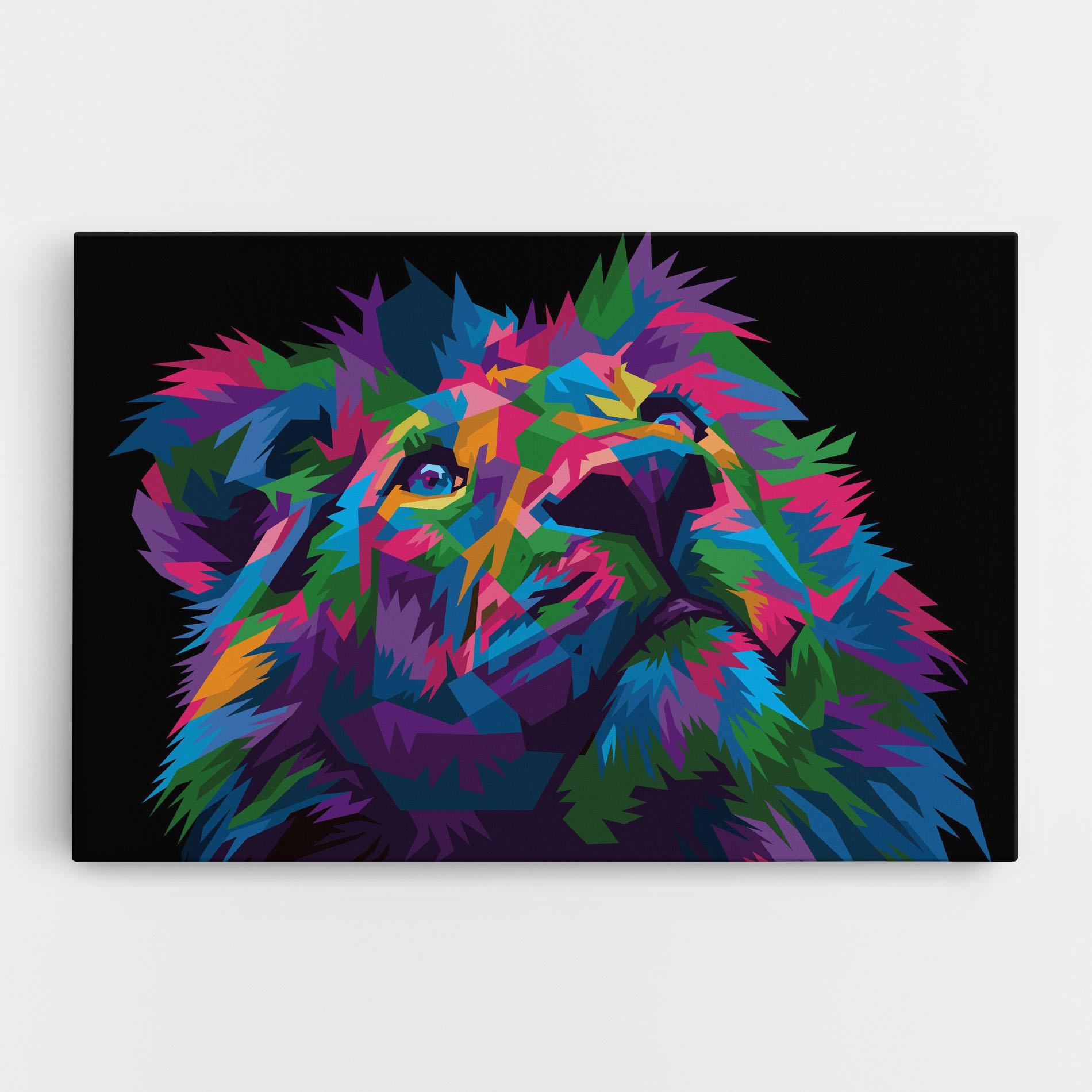 Leinwandbild Cute Color Lion mockup 0