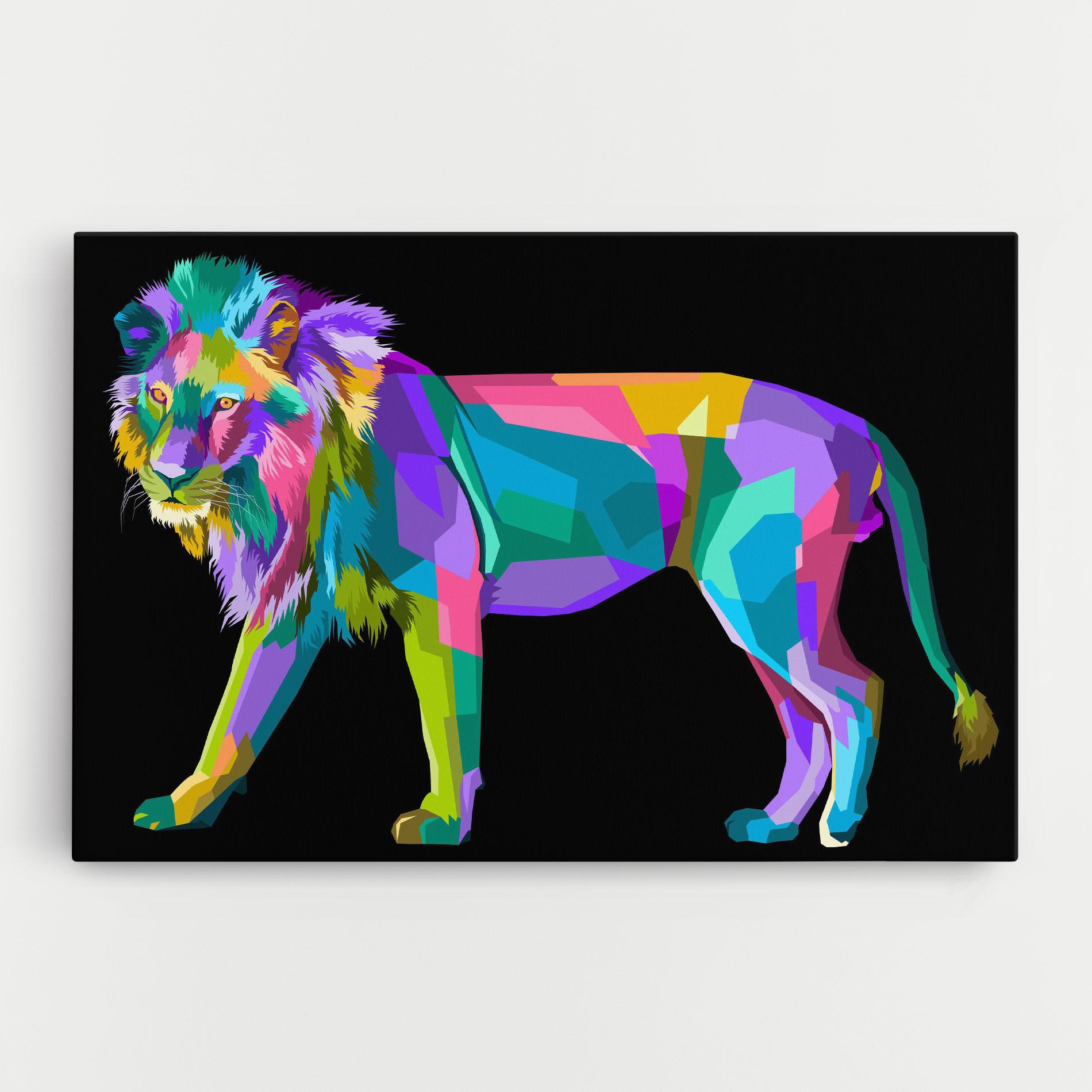 Leinwandbild Lion Walking mockup 0