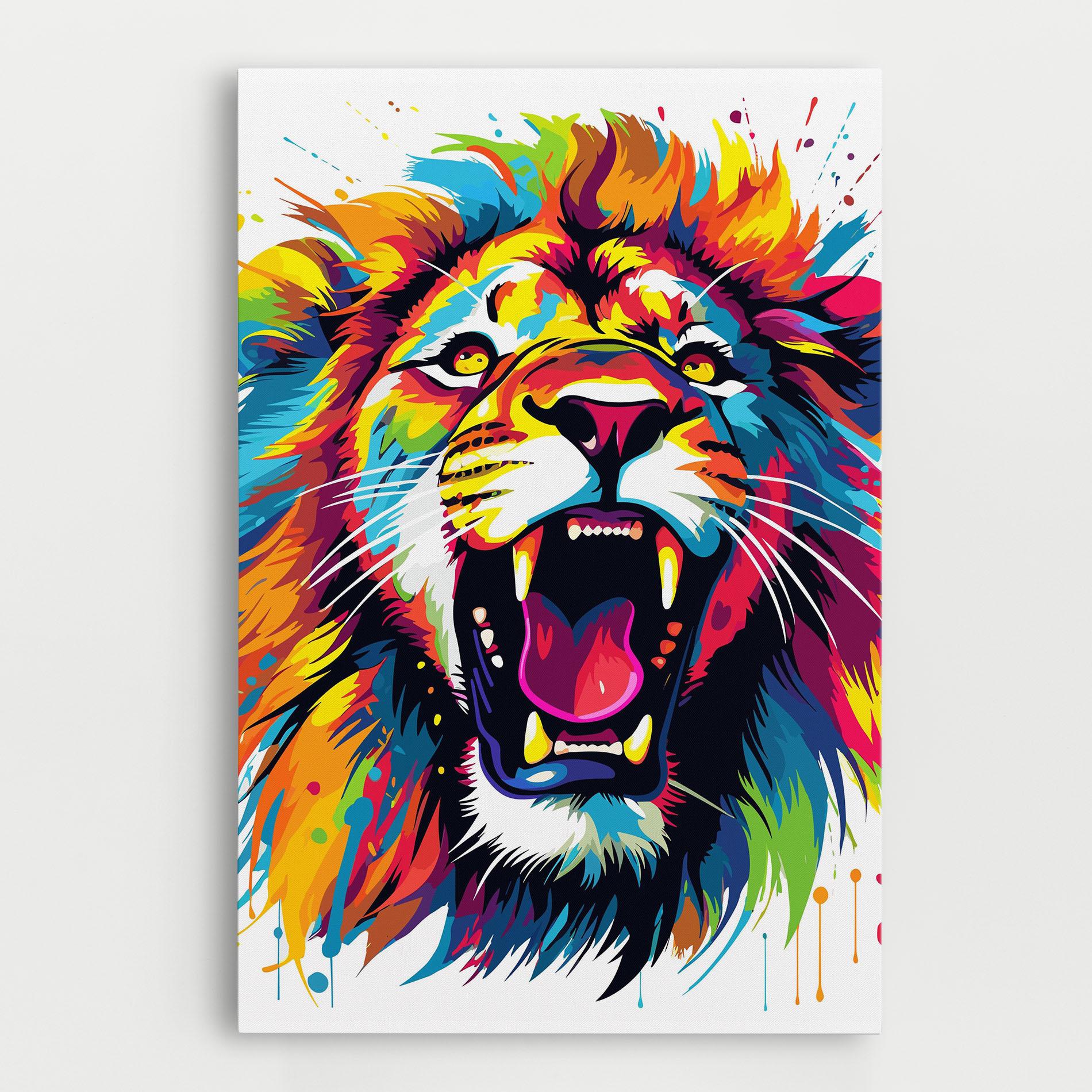 Leinwandbild Angry Lion Mix mockup 0