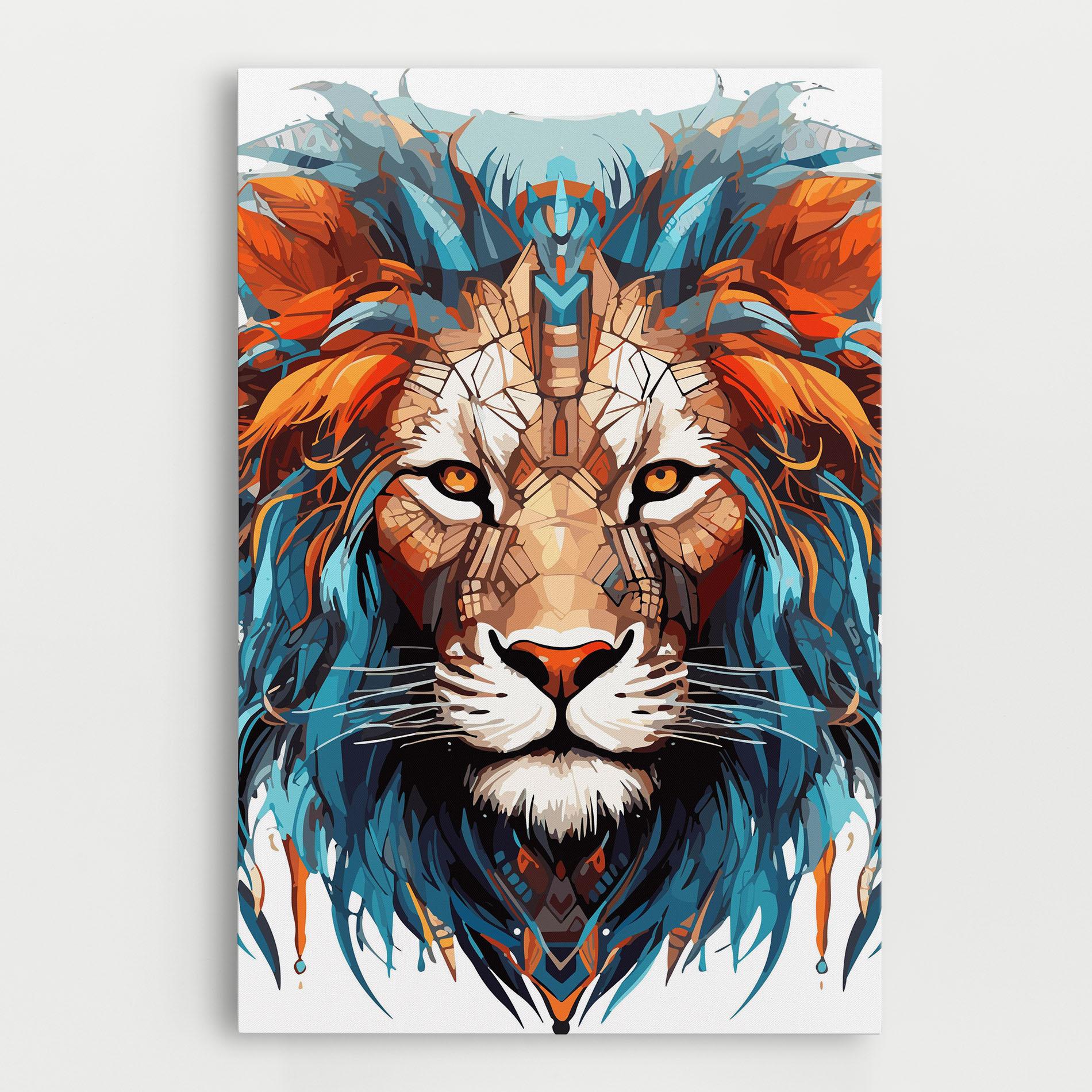Leinwandbild Blue Orange Lion mockup 0