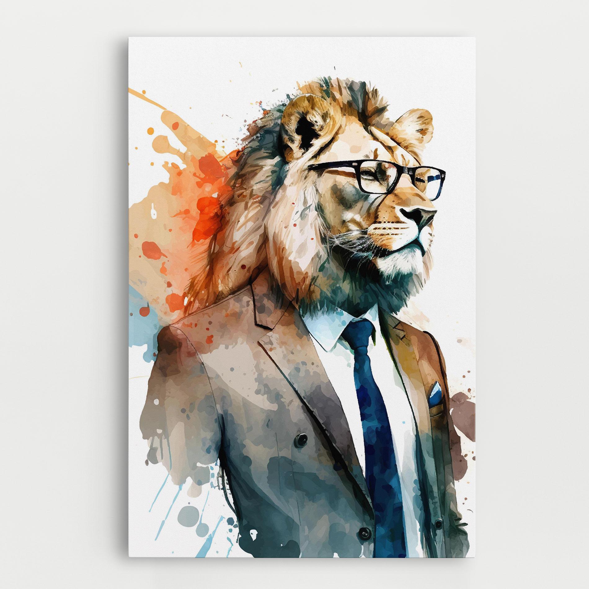 Leinwandbild Brown Suit Lion mockup 0