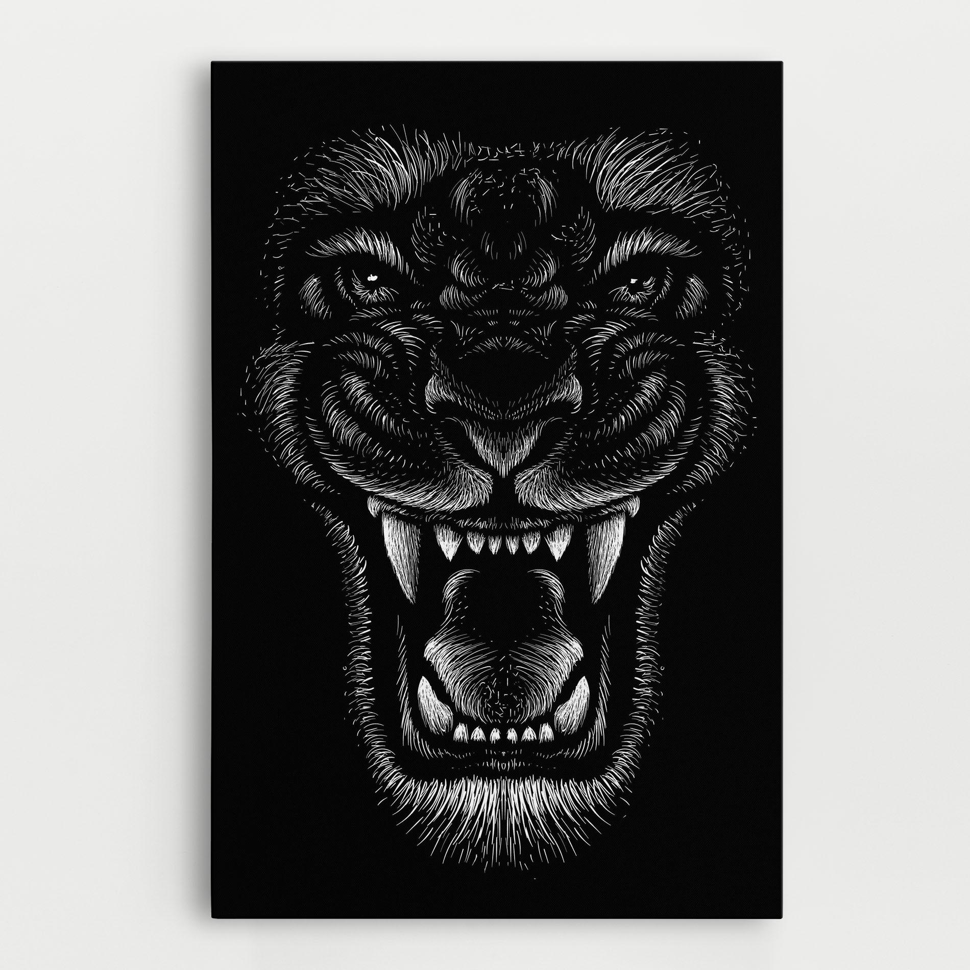 Leinwandbild Lion Bite mockup 0