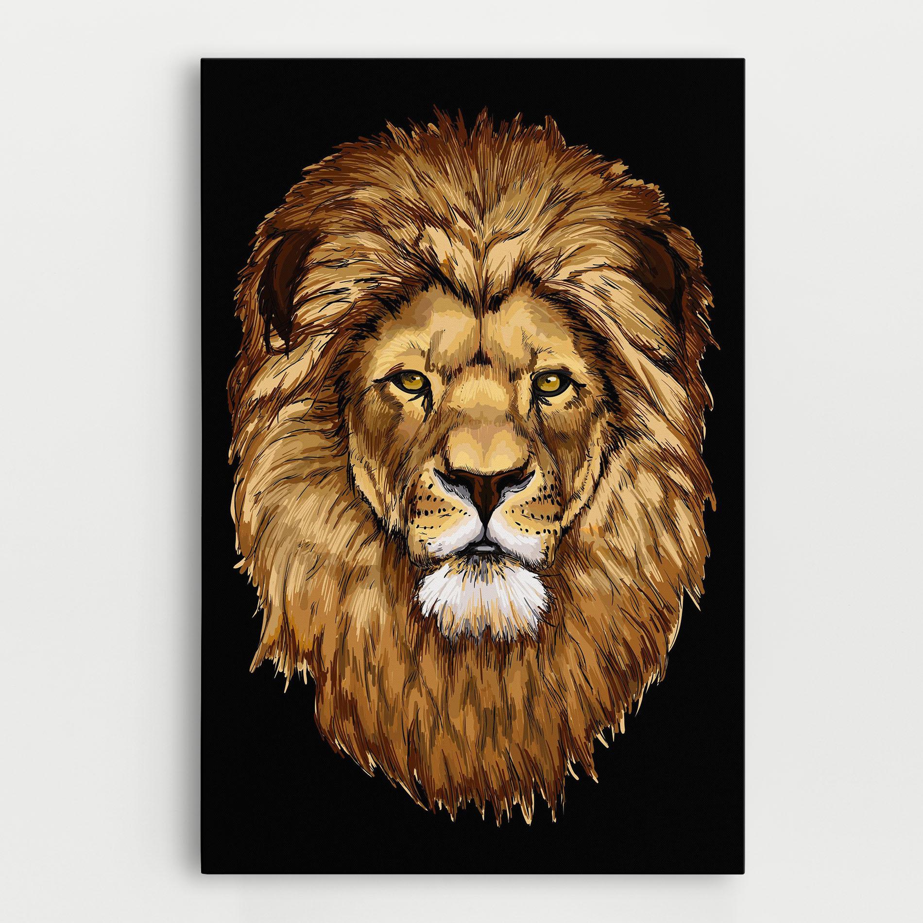 Leinwandbild Lion Head mockup 0